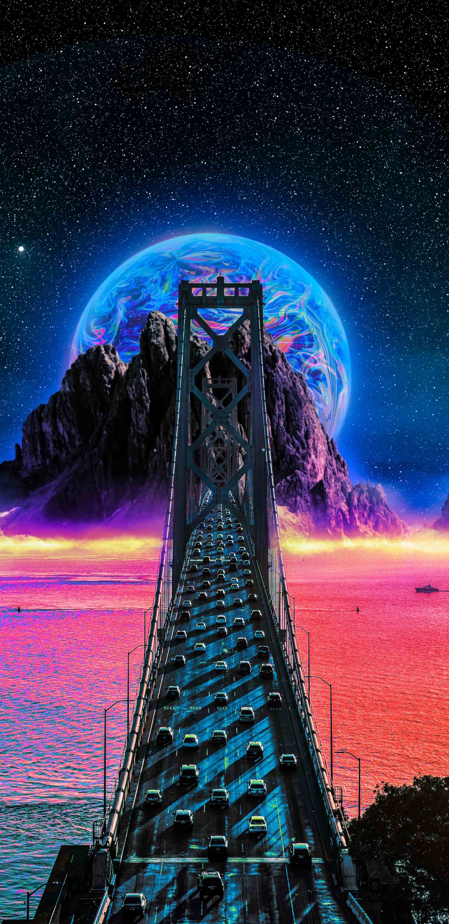 Обои атмосфера, Альбом, обложка альбома, земля, рисование в разрешении 1440x2960