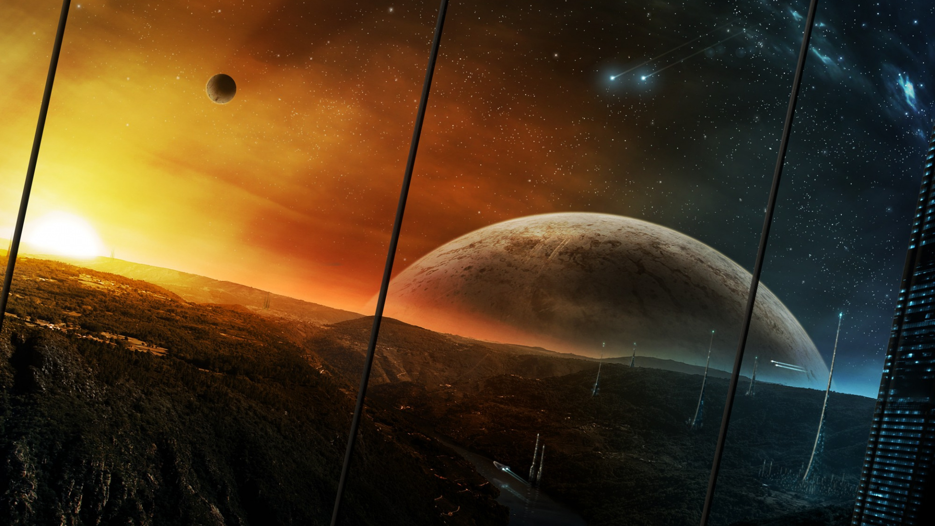 Обои космическое пространство, атмосфера, астрономический объект, планета, космос в разрешении 1920x1080