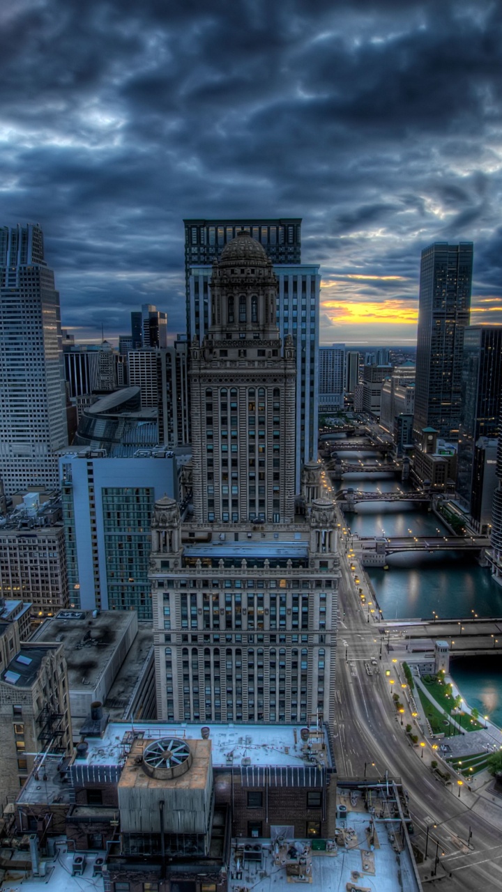 Обои небоскреб, городской пейзаж, город, метрополия, городской район в разрешении 720x1280