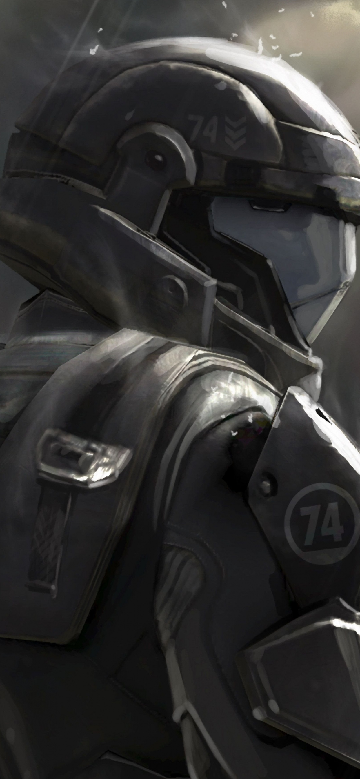 Обои halo 3, мастер чиф, xbox 360, шлем, компьютерная игра в разрешении 1242x2688