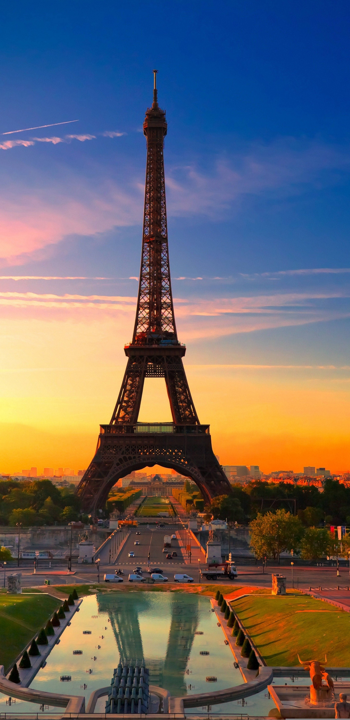 Обои Эйфелева башня, Дом Инвалидов, Триумфальная арка, Монпарнас, вышка в разрешении 1440x2960