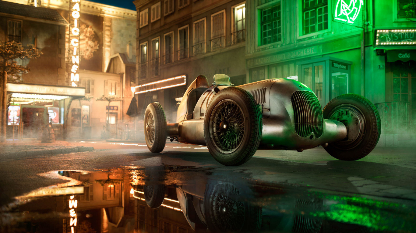 Обои графический дизайн, Мюнхен, дизайн, авто, компьютерная игра в разрешении 1366x768