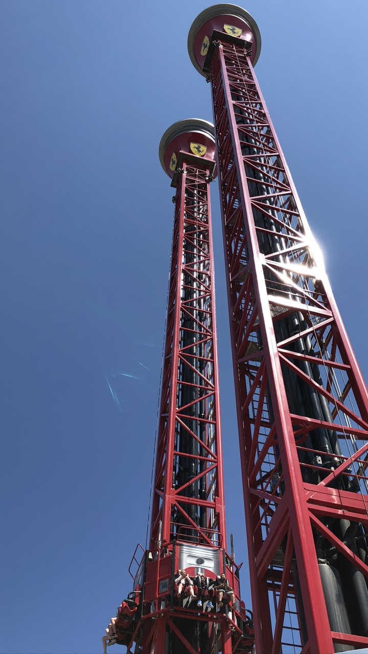 Обои ориентир, достопримечательность, смотровая башня, синий, красный цвет в разрешении 720x1280