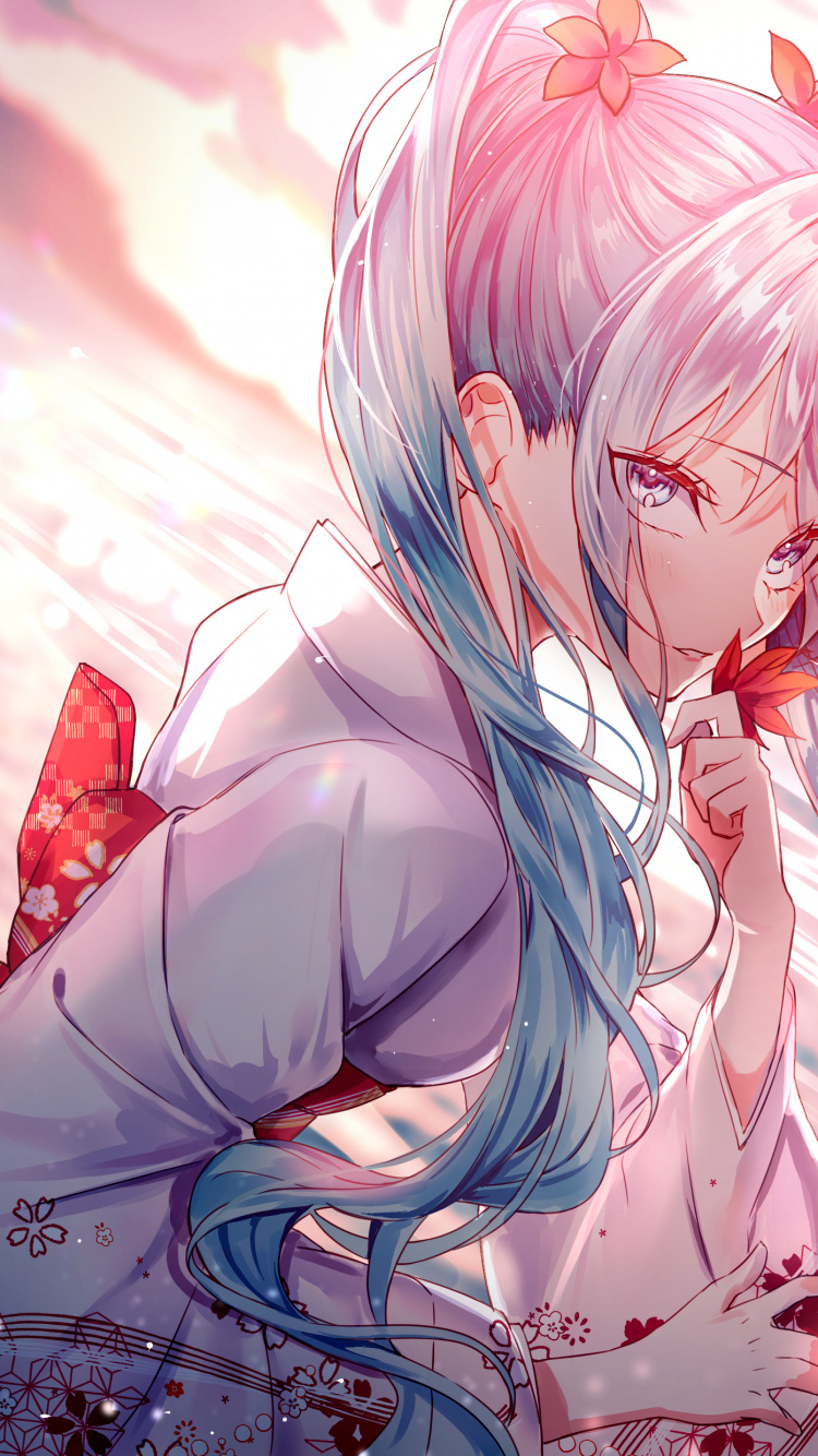 Обои аниме девушка с синими волосами, Хацунэ Мику, аниме, аниме девушка, Мику Хацунэ в разрешении 750x1334