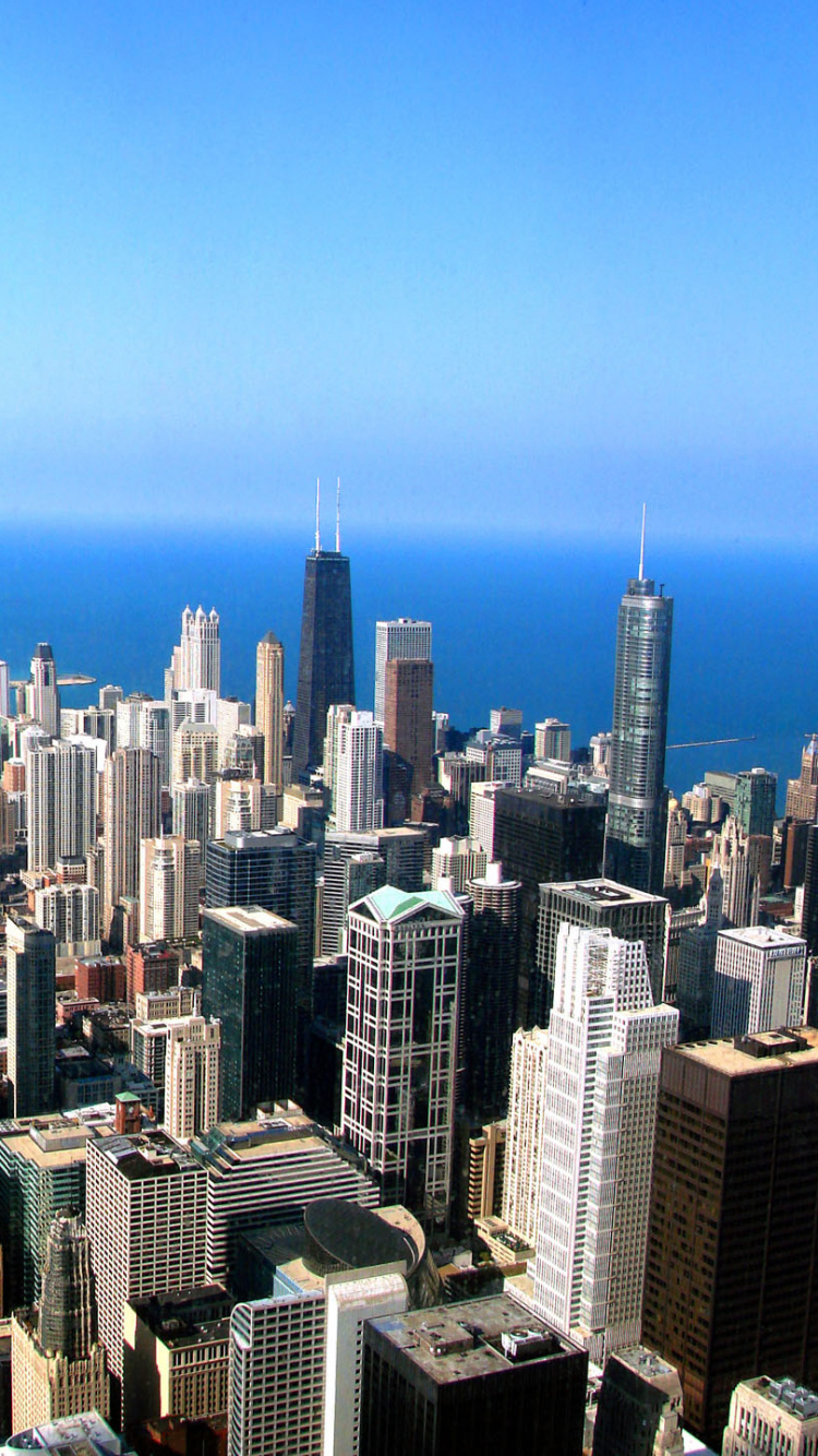 Обои Чикаго, город, городской пейзаж, городской район, метрополия в разрешении 750x1334