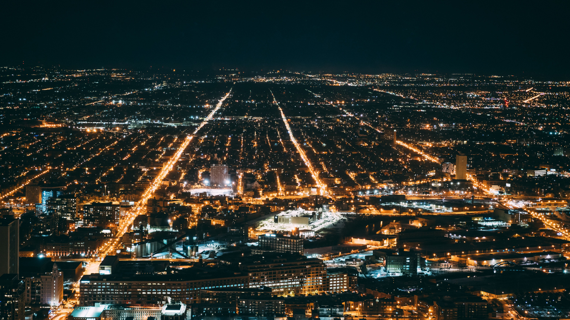 Обои ночь, город, городской район, городской пейзаж, метрополия в разрешении 1920x1080