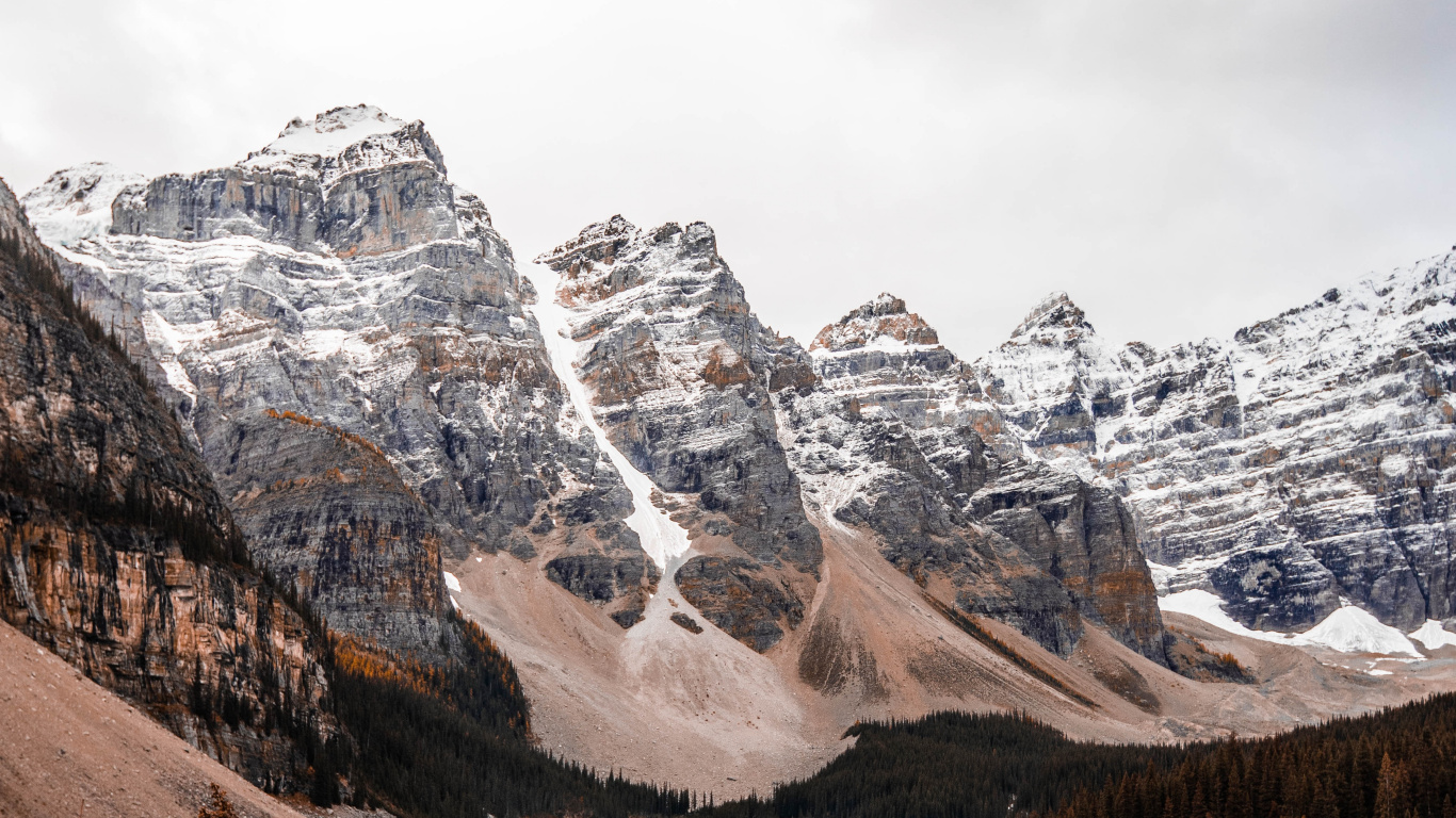 Обои моренное озеро, озеро, гора, озеро Луиза, ледниковое озеро в разрешении 1366x768