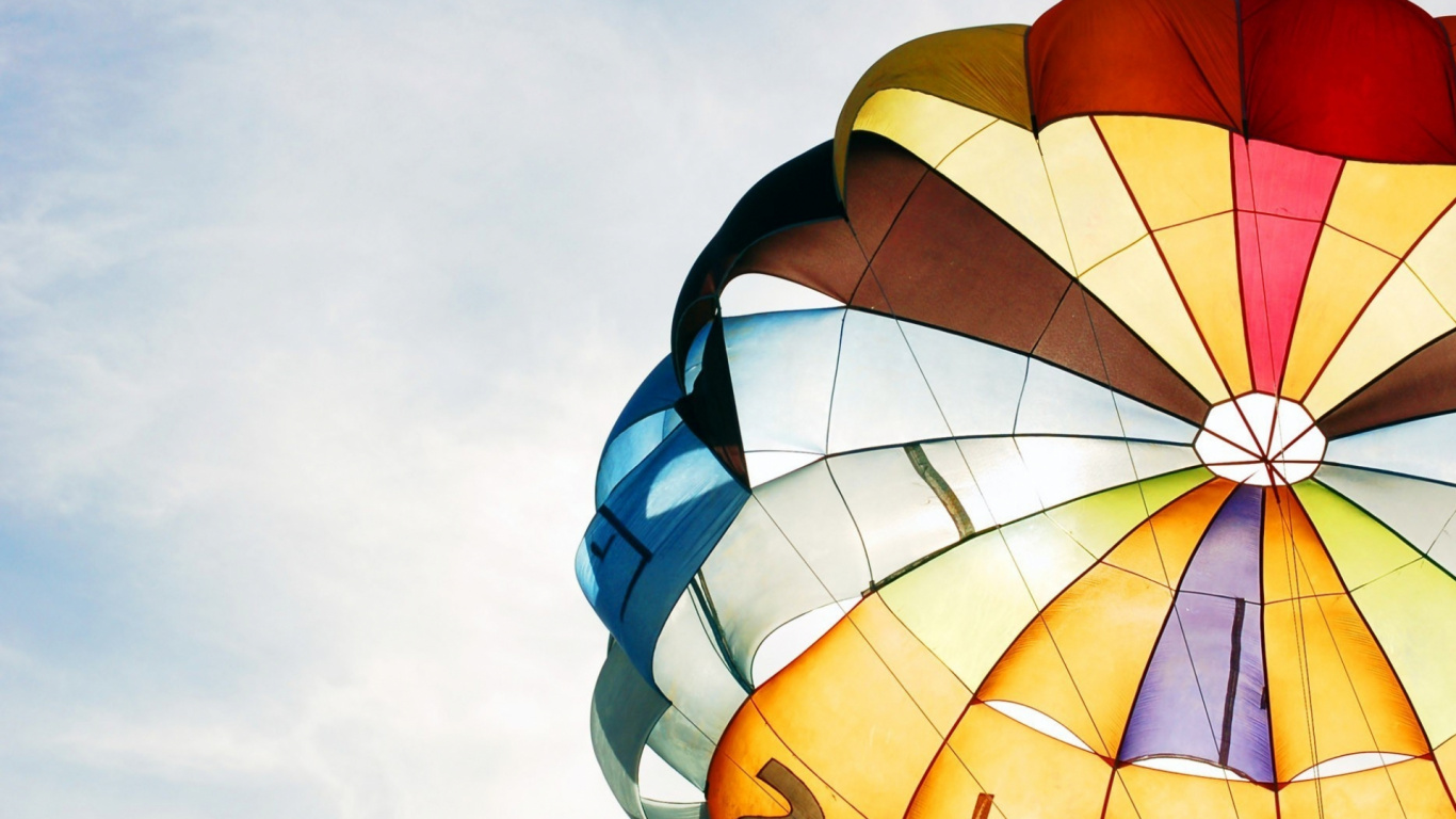 Обои парашют, кайт спорта, досуг, желтый в разрешении 1366x768