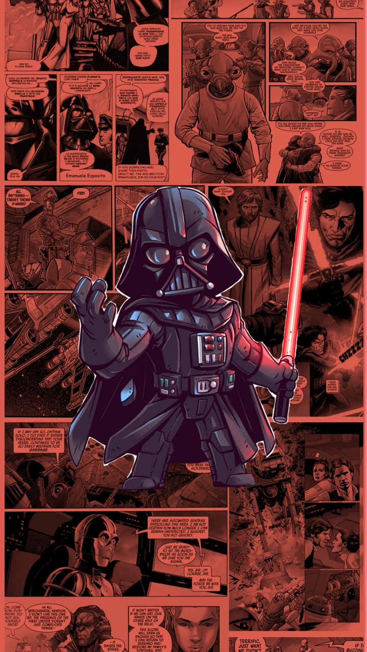 Обои звездные войны, джедай, Дарт Вейдер, яблоко, фикция в разрешении 720x1280