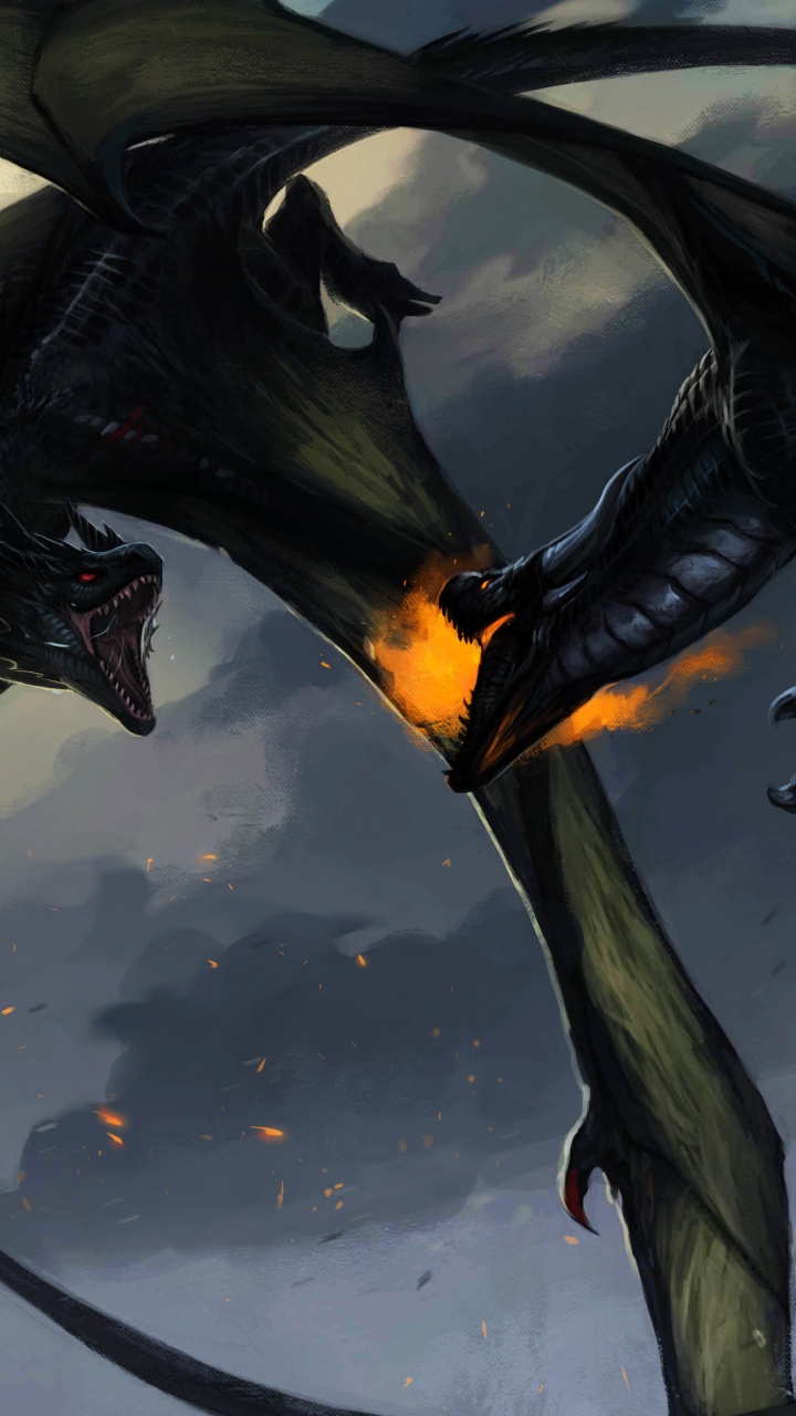 Обои цифровое искусство, вымышленный персонаж, дракон, мифическое существо, артист в разрешении 720x1280