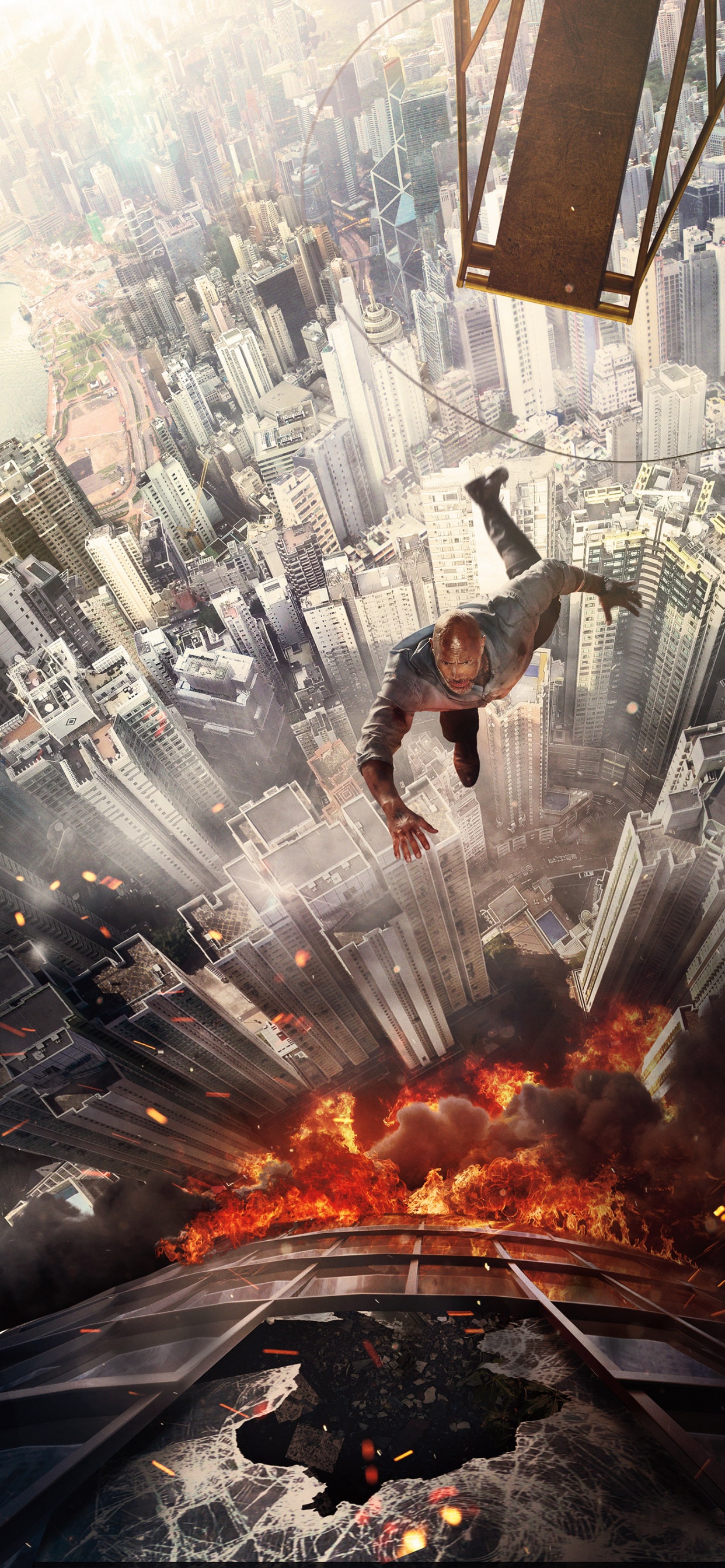 Обои небоскреб 2018 постер, Universal Pictures, Уилл Сойер, постер, постер фильма небоскреб в разрешении 1242x2688