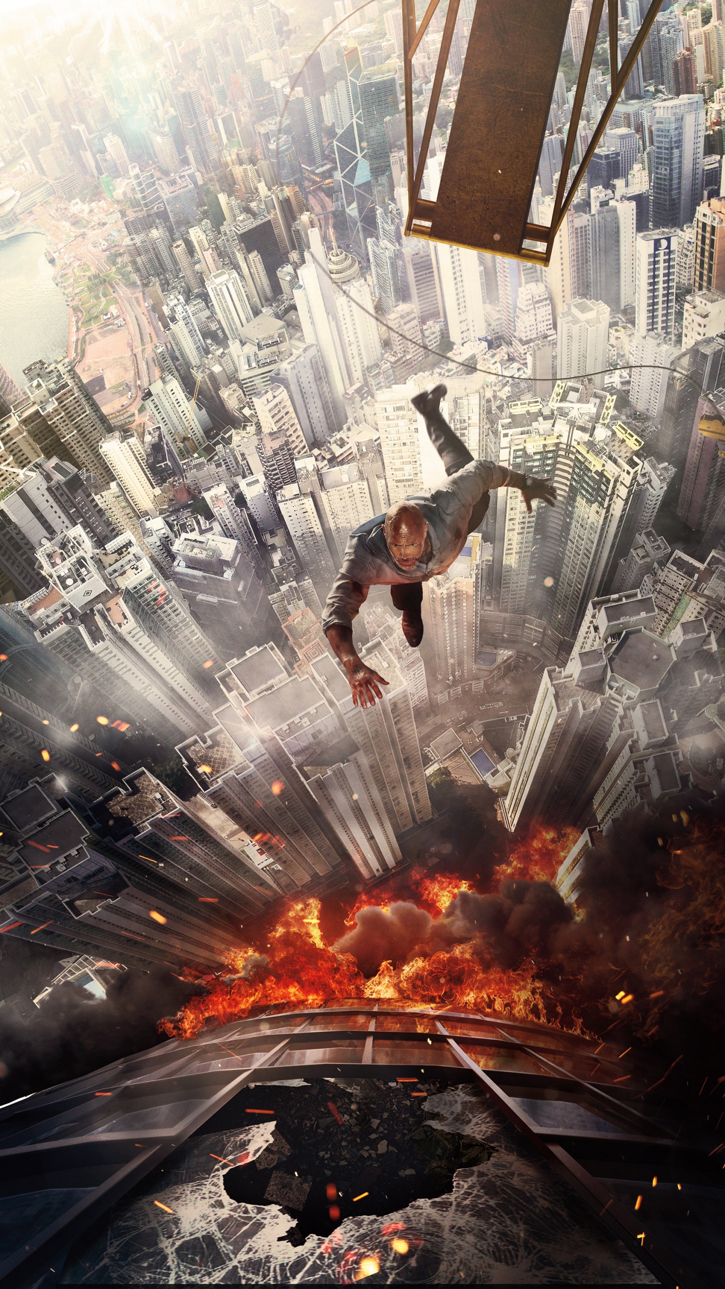 Обои небоскреб 2018 постер, Universal Pictures, Уилл Сойер, постер, постер фильма небоскреб в разрешении 1440x2560