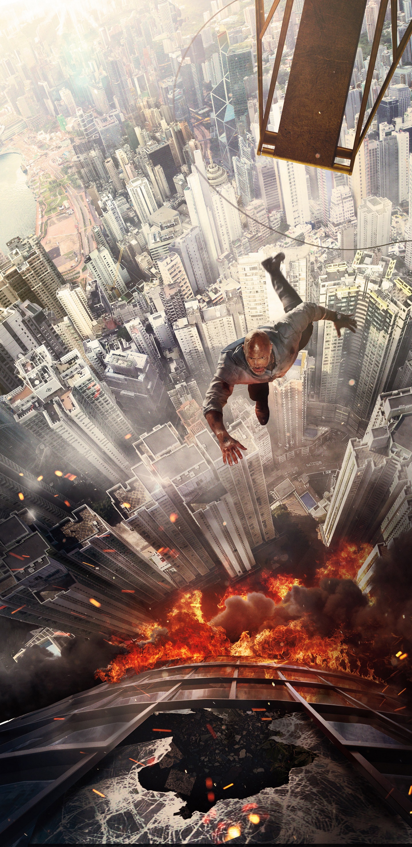 Обои небоскреб 2018 постер, Universal Pictures, Уилл Сойер, постер, постер фильма небоскреб в разрешении 1440x2960