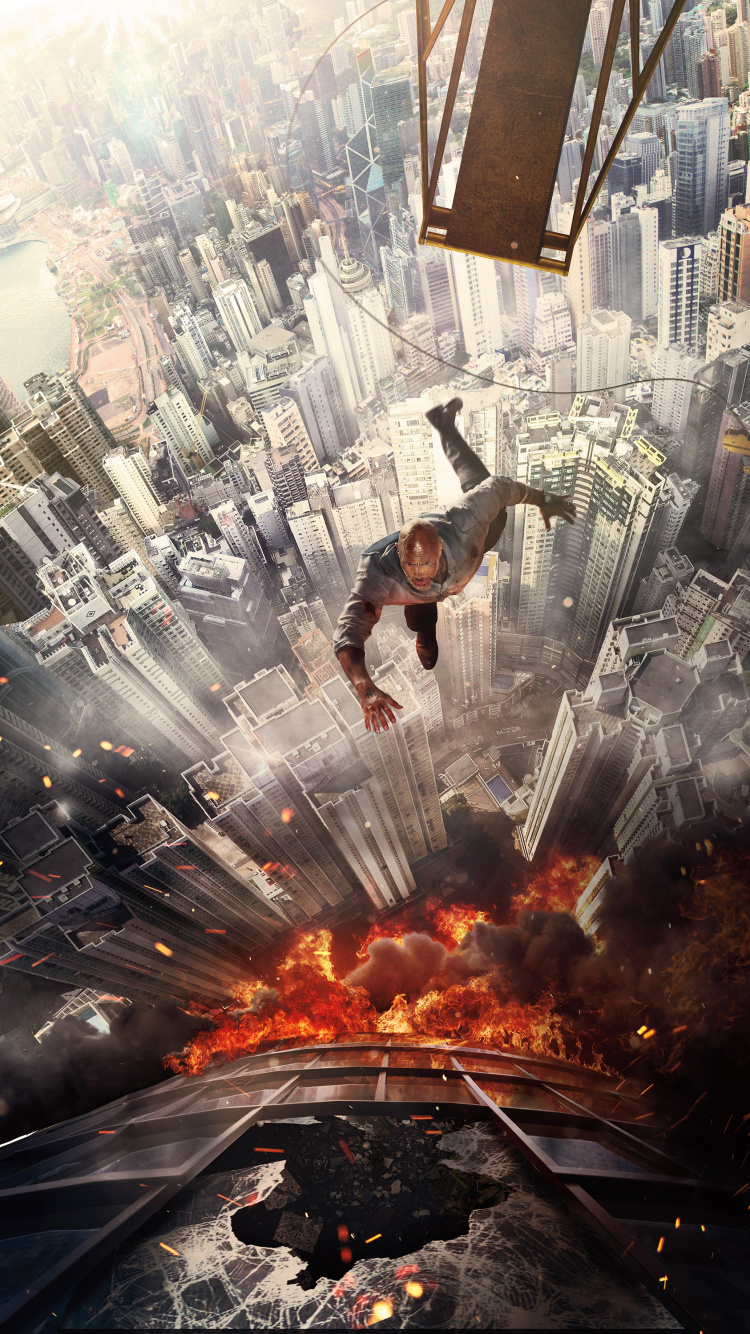 Обои небоскреб 2018 постер, Universal Pictures, Уилл Сойер, постер, постер фильма небоскреб в разрешении 750x1334