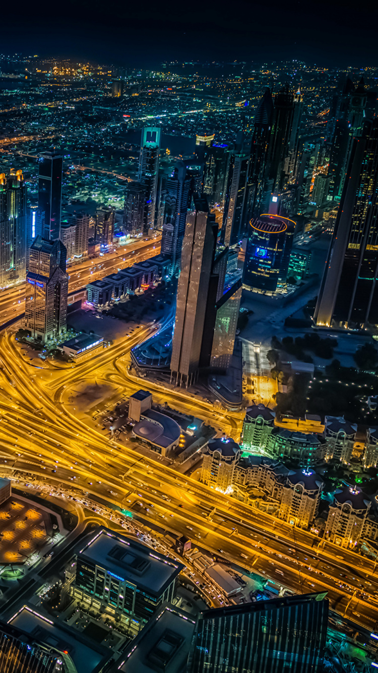 Обои Бурдж Халифа, небоскреб, вышка, городской пейзаж, городской район в разрешении 750x1334