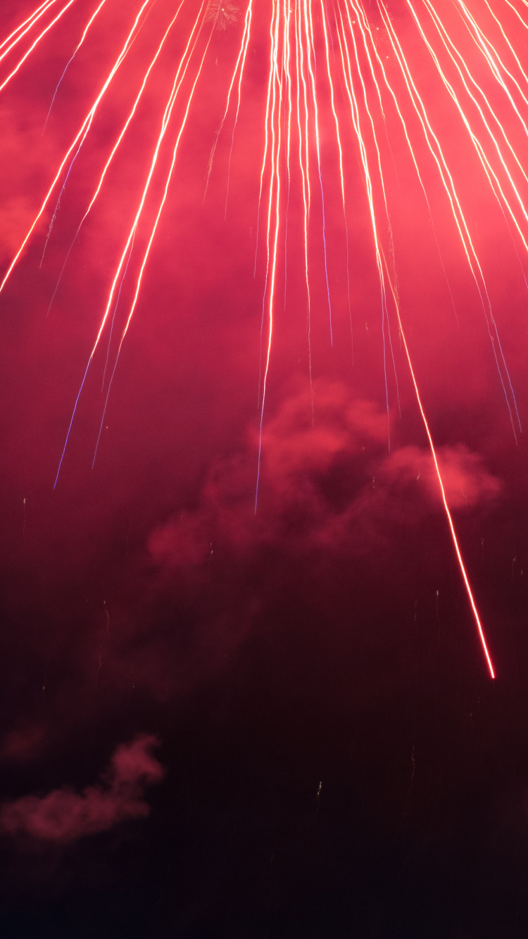 Обои салют, красный цвет, розовый, свет, событие в разрешении 750x1334