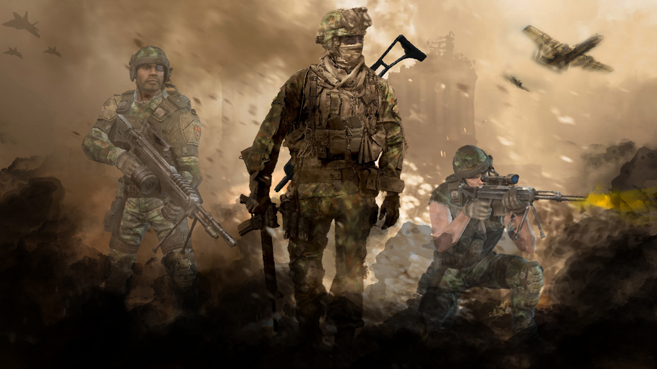 Обои call of duty modern warfare 2, call of duty 4 modern warfare, Modern Warfare 2 Ghost, солдат, армия в разрешении 1280x720