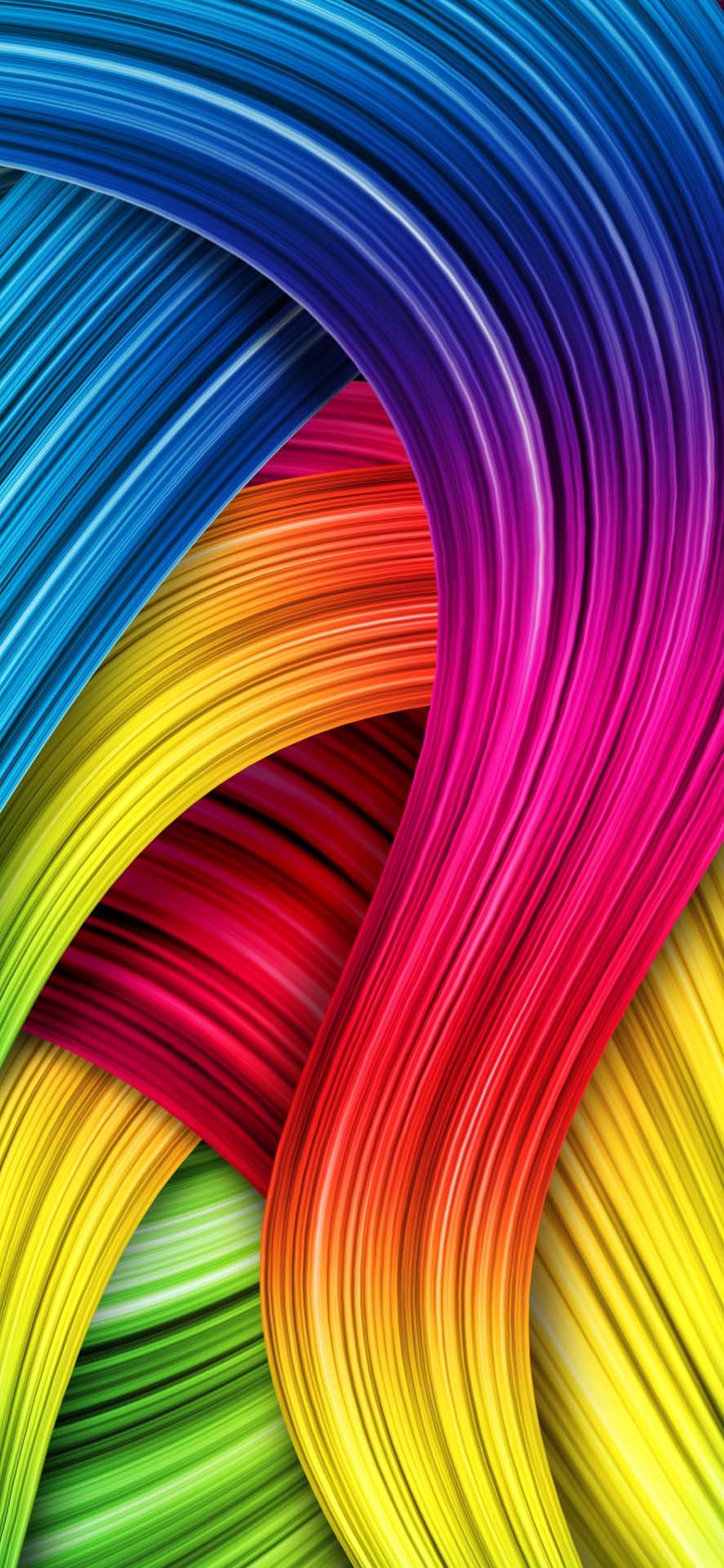 Обои синий, зеленый, Апельсин, красочность, желтый в разрешении 1125x2436