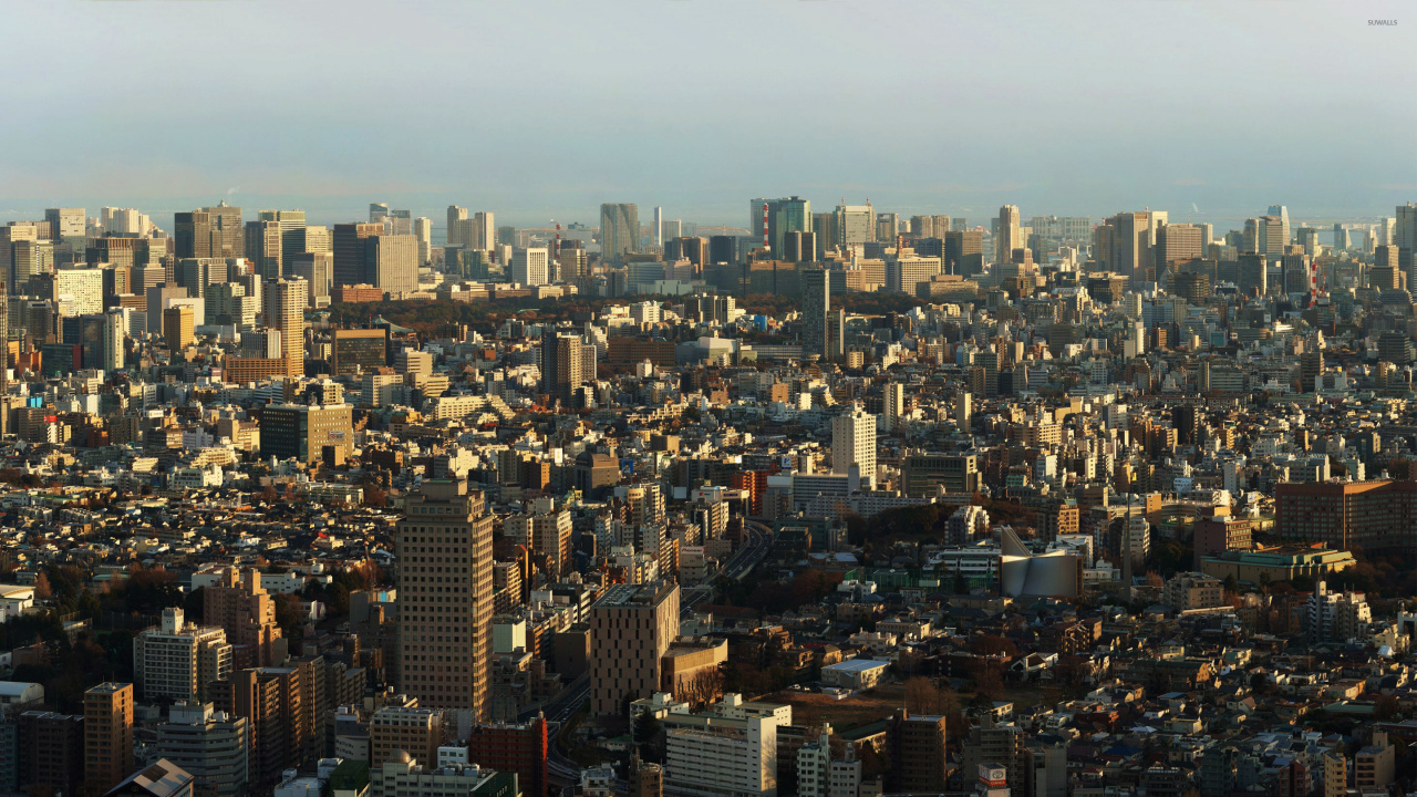 Обои городской пейзаж, город, метрополия, городской район, линия горизонта в разрешении 1280x720
