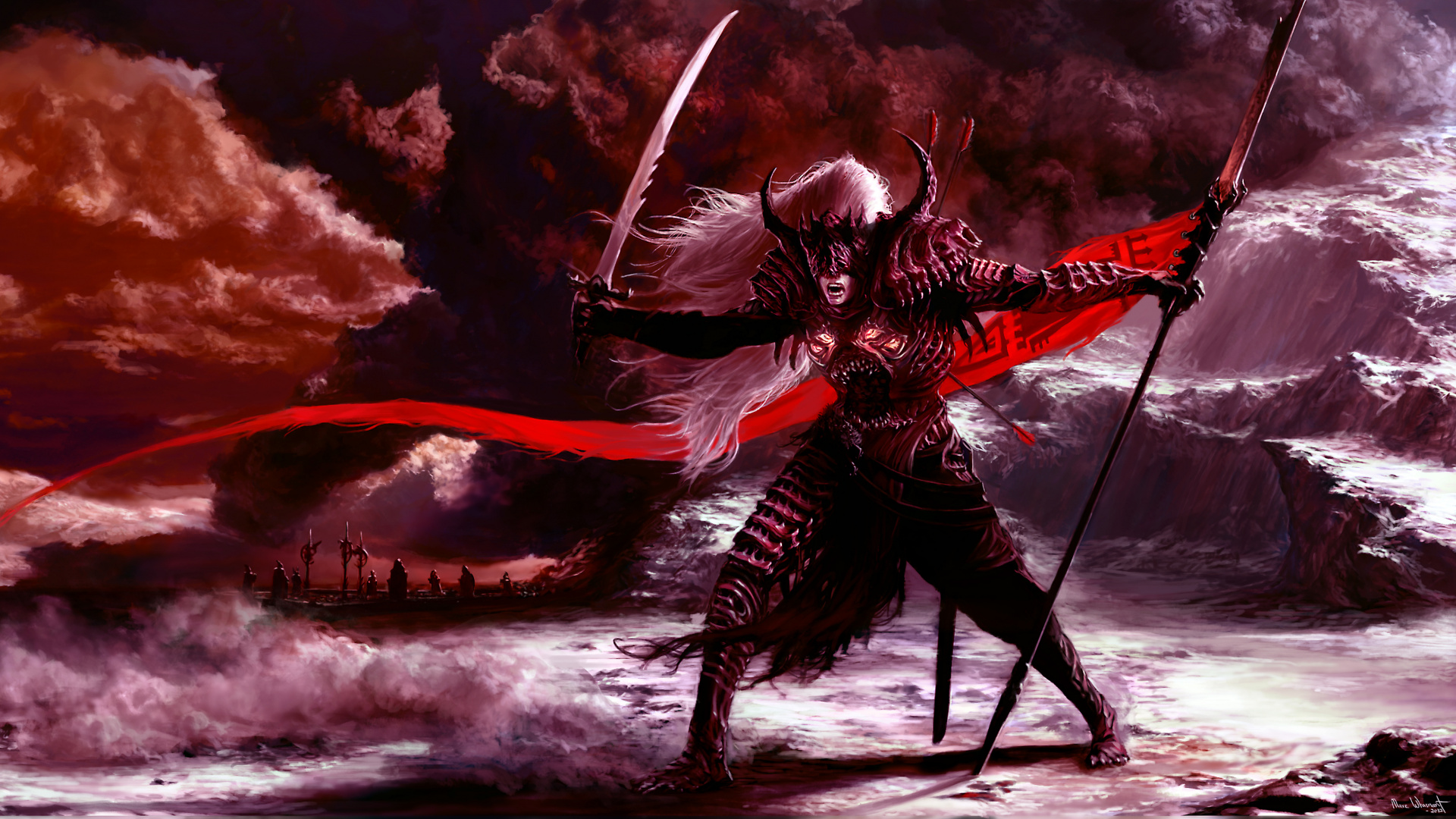 Обои воин, демон, сверхъестественное существо, мифология, вымышленный персонаж в разрешении 1920x1080