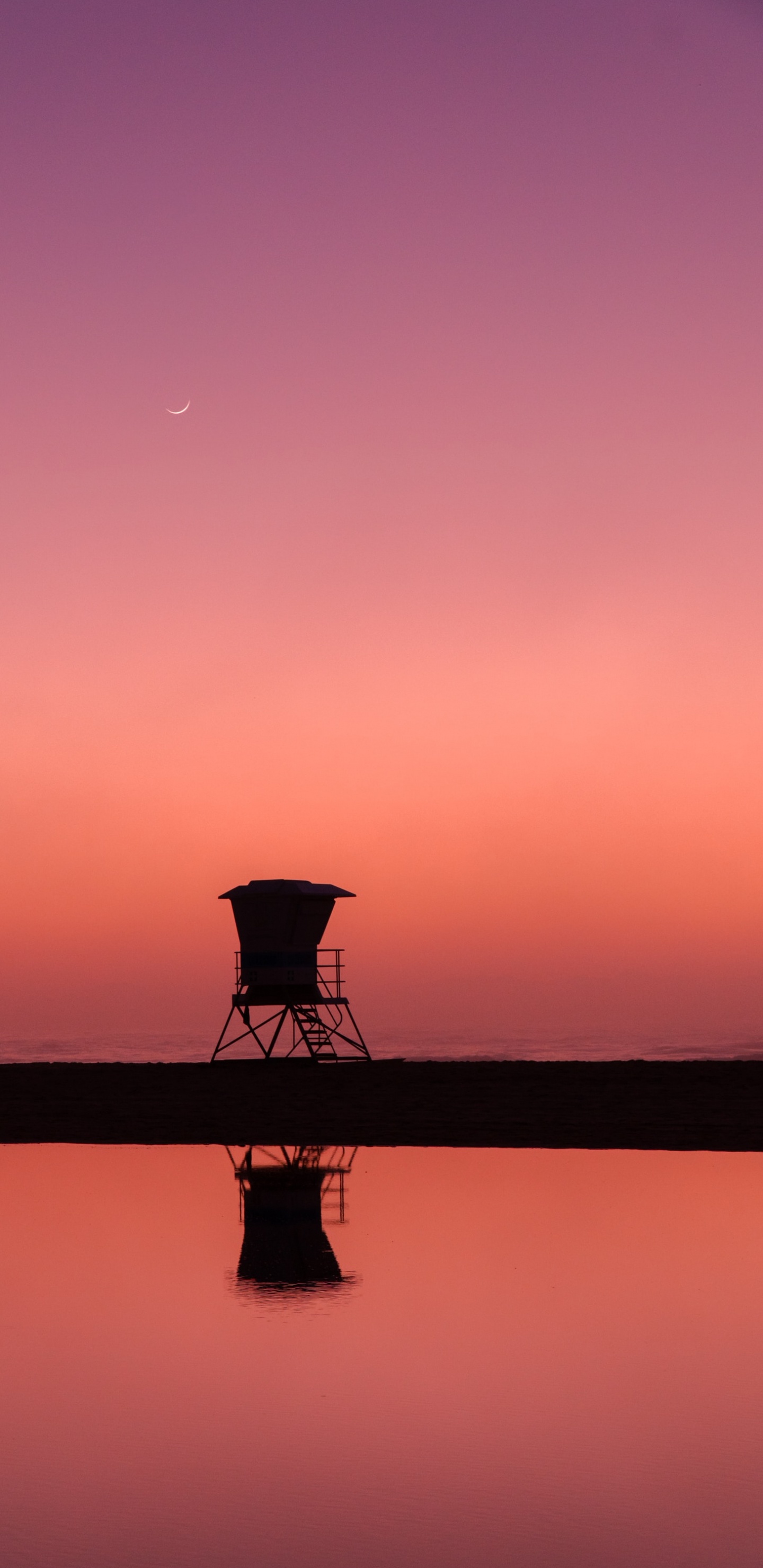 Обои закат, apple, отражение, горизонт, восход солнца в разрешении 1440x2960