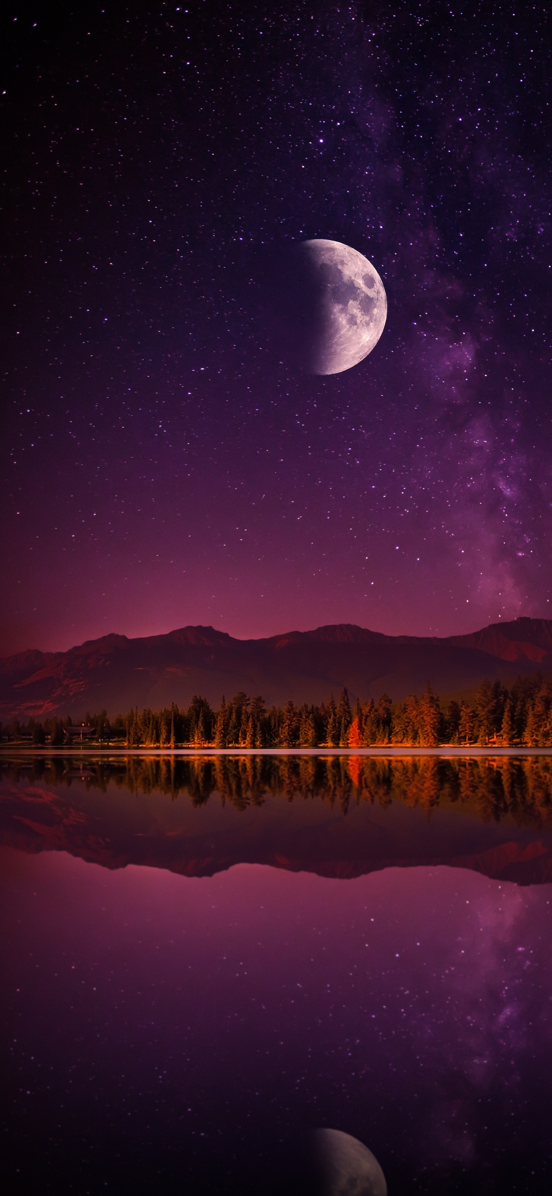 Обои природа, висгун - социальная сеть, вода, атмосфера, луна в разрешении 1125x2436