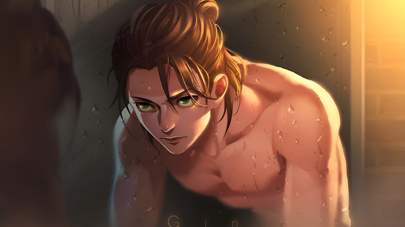 Обои голова, эрен йегер, нападение на титан, Микаса Акерман, иллюстрация в разрешении 1366x768