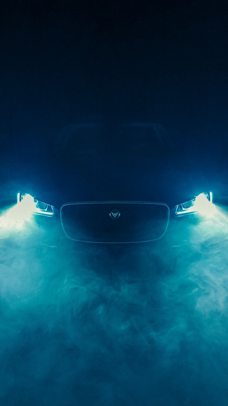 Обои синие автомобильные фары, легковые автомобили, Jaguar F-Pace, Ягуар, автомобили jaguar в разрешении 750x1334