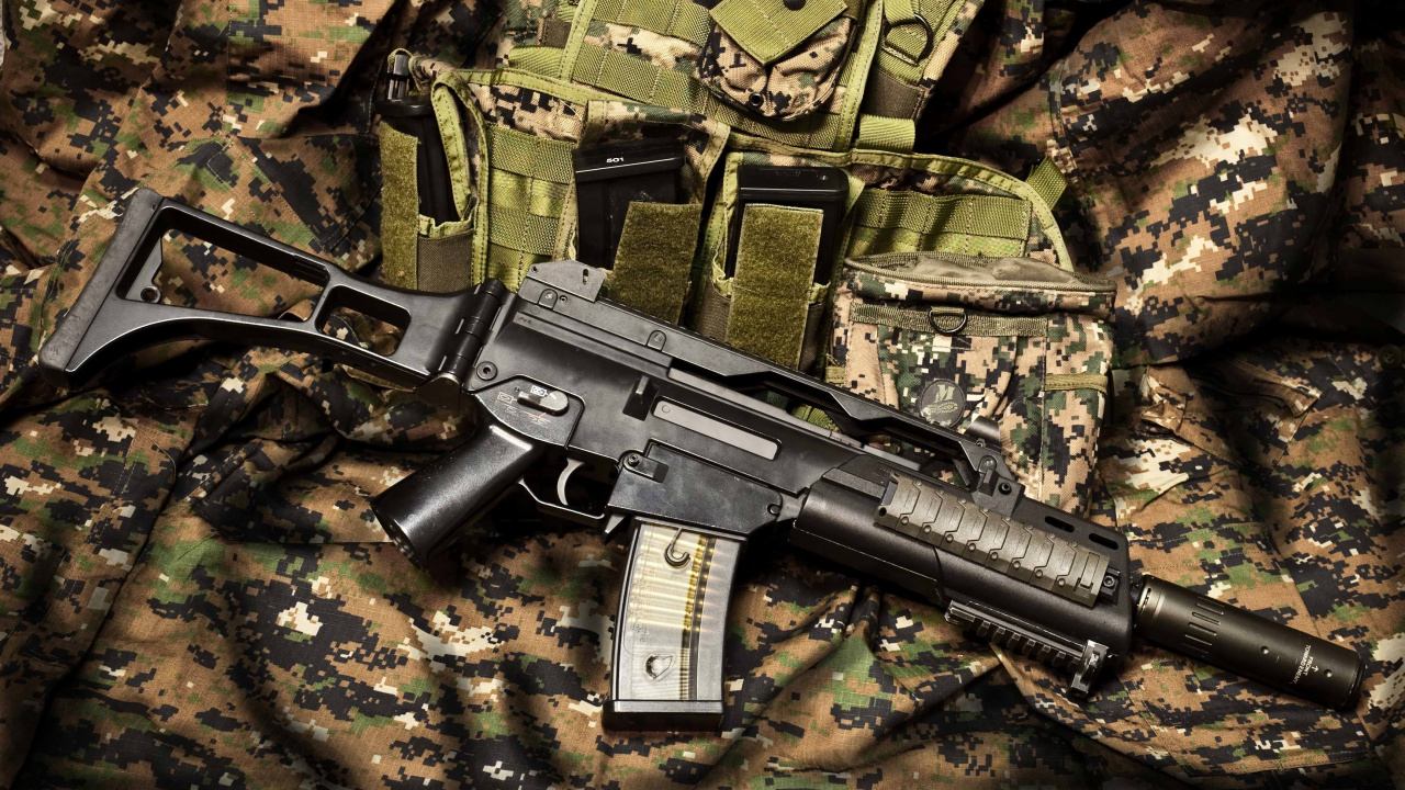Обои Хеклер Кох G36 С, хеклер Кох, огнестрельное оружие, орудие, штурмовая винтовка в разрешении 1280x720
