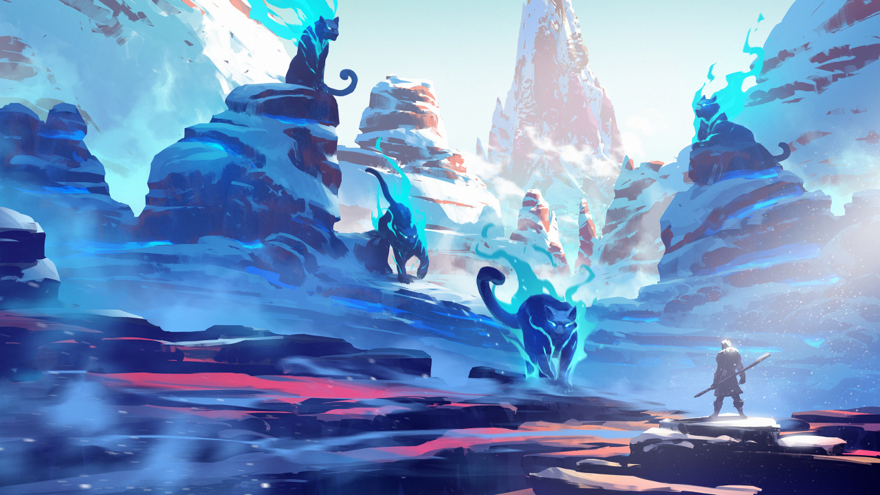 Обои Duelyst, концепт арт, иллюстрация, акварельные краски, арт в разрешении 1280x720
