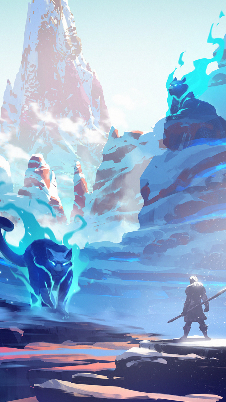 Обои Duelyst, концепт арт, иллюстрация, акварельные краски, арт в разрешении 750x1334