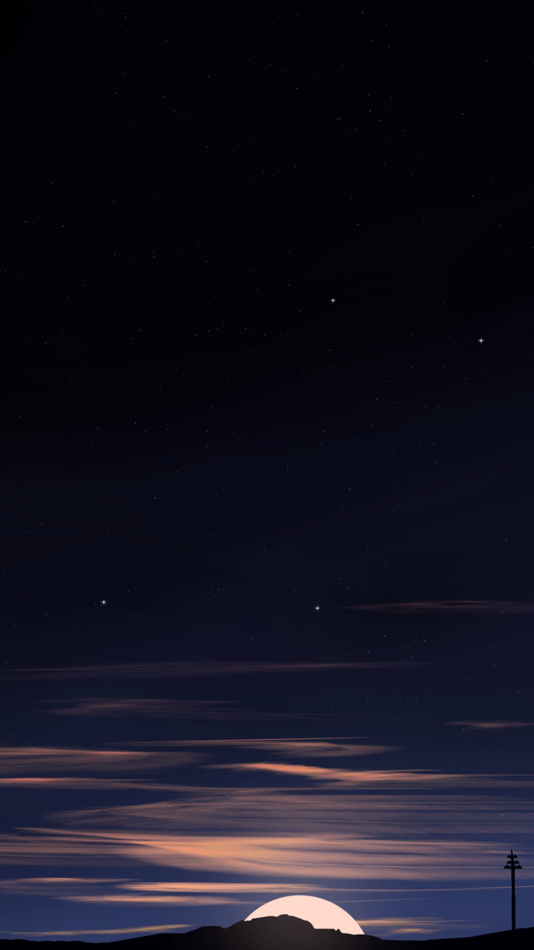 Обои атмосфера, облако, астрономический объект, природный ландшафт, горизонт в разрешении 1080x1920