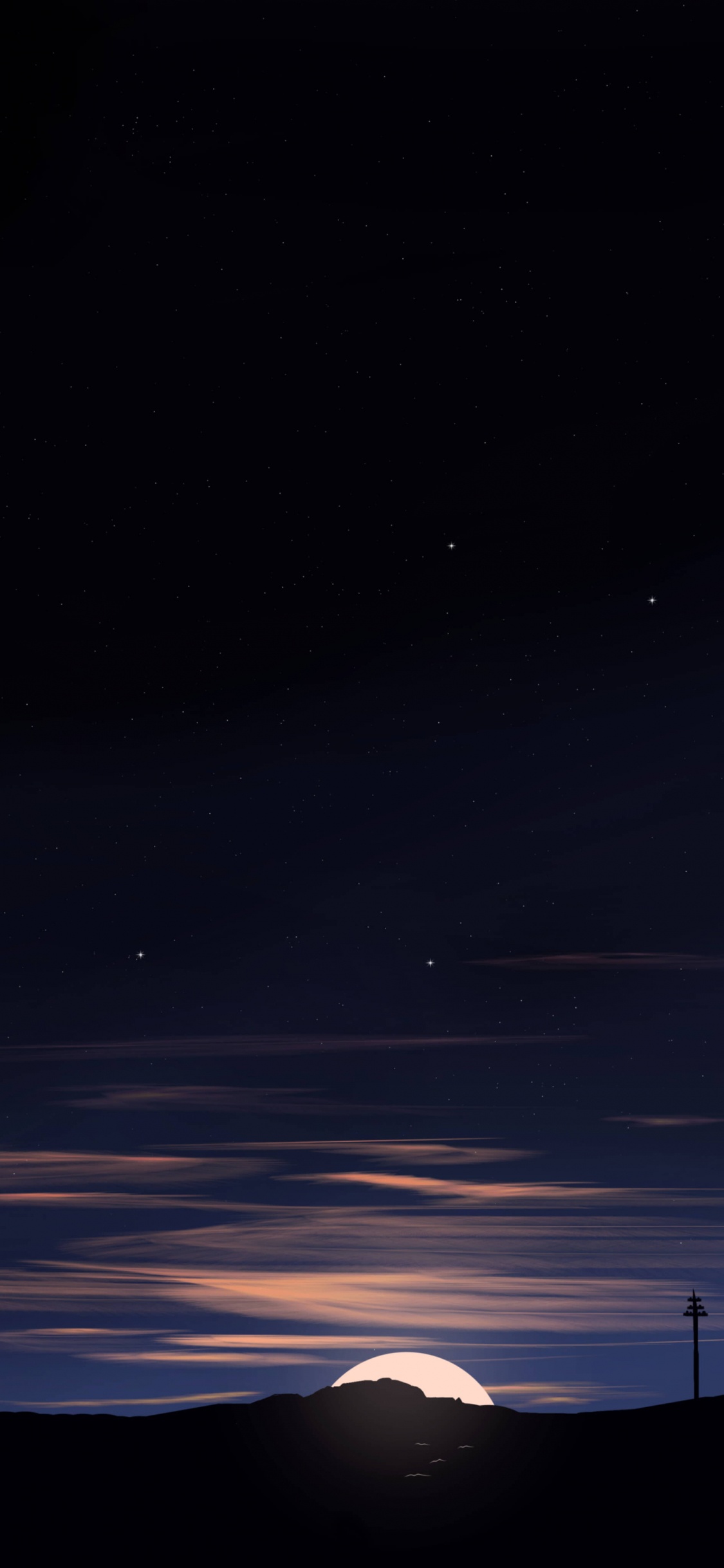 Обои атмосфера, облако, астрономический объект, природный ландшафт, горизонт в разрешении 1125x2436