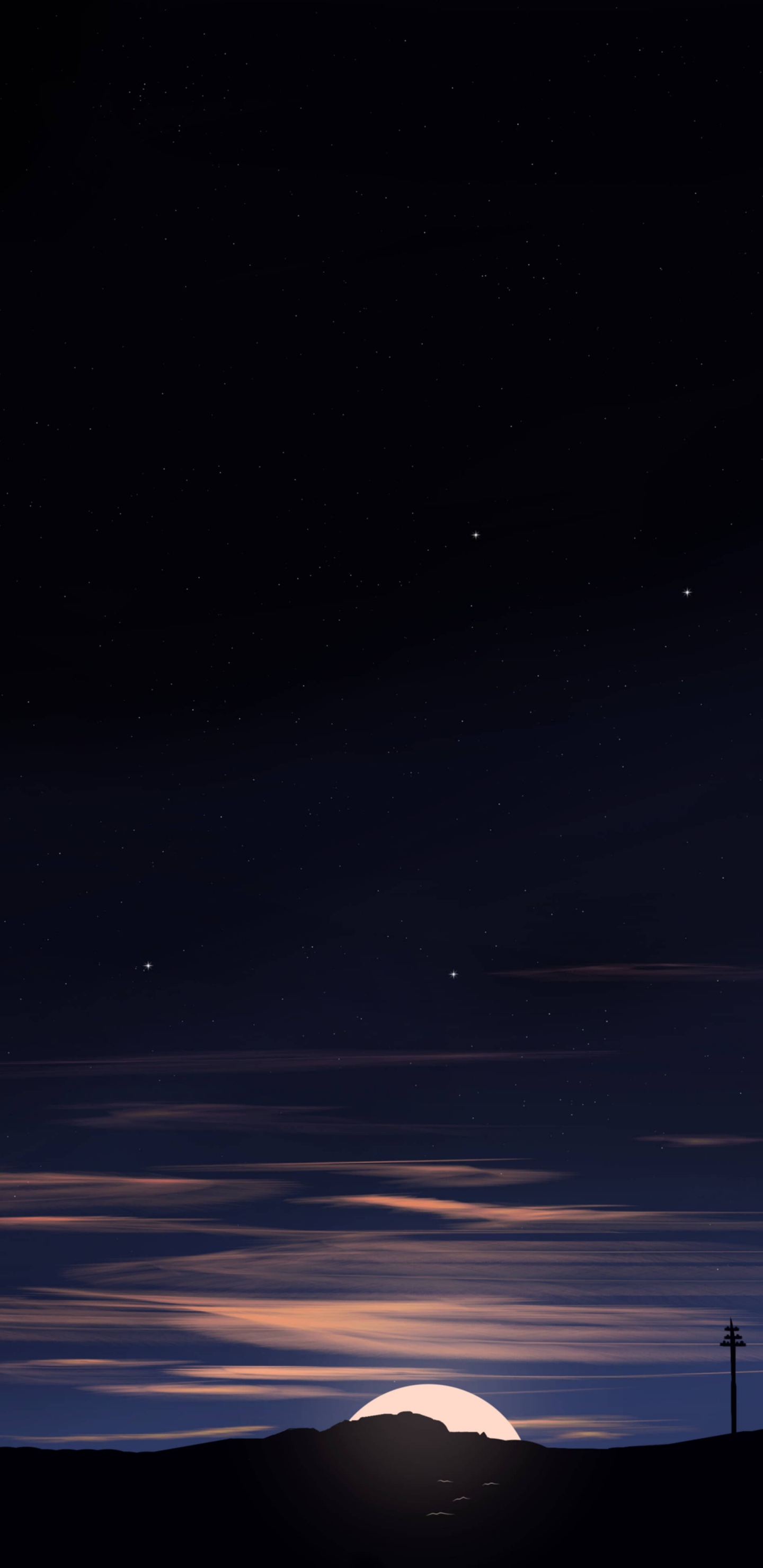 Обои атмосфера, облако, астрономический объект, природный ландшафт, горизонт в разрешении 1440x2960