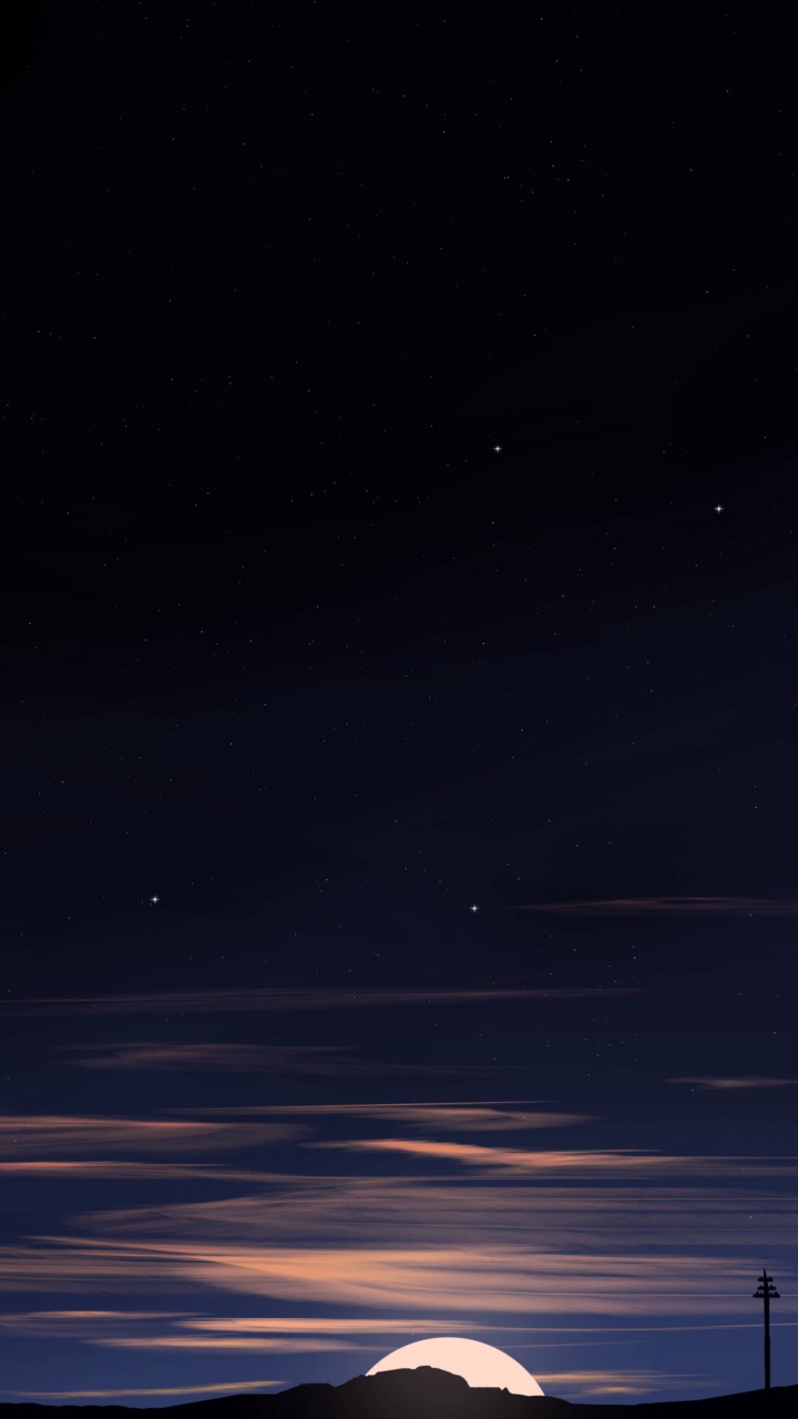 Обои атмосфера, облако, астрономический объект, природный ландшафт, горизонт в разрешении 720x1280