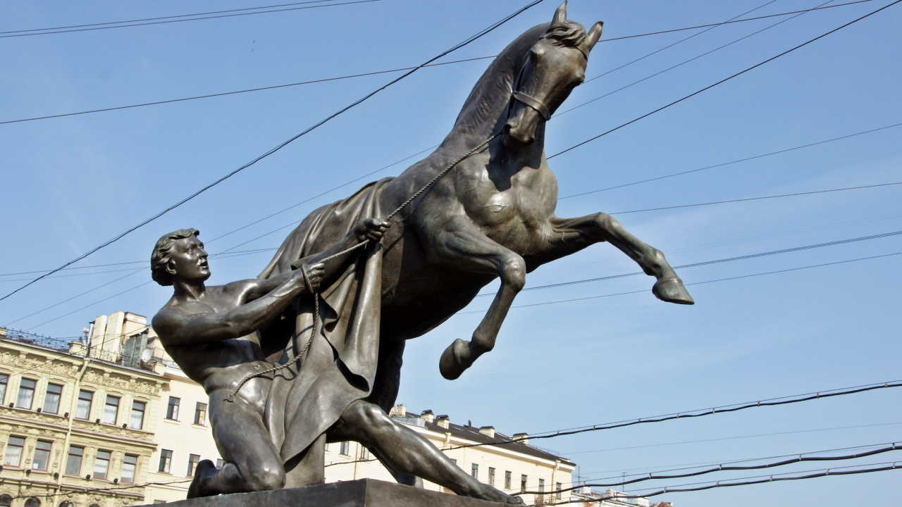 Обои статуя, скульптура, памятник, конь, классическая скульптура в разрешении 1280x720