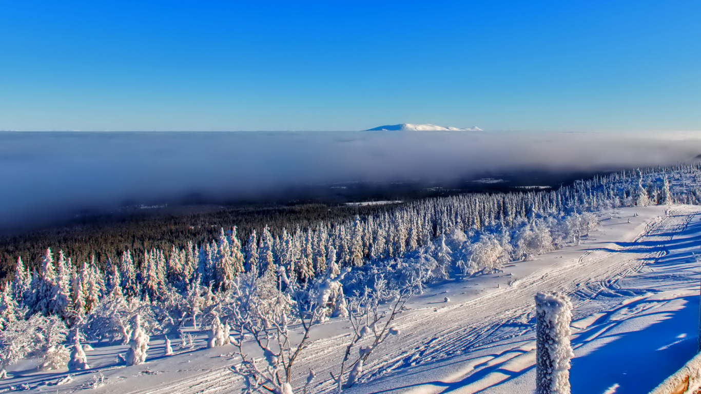 Обои снег, замораживание, лед, горный хребет, Арктика в разрешении 1366x768