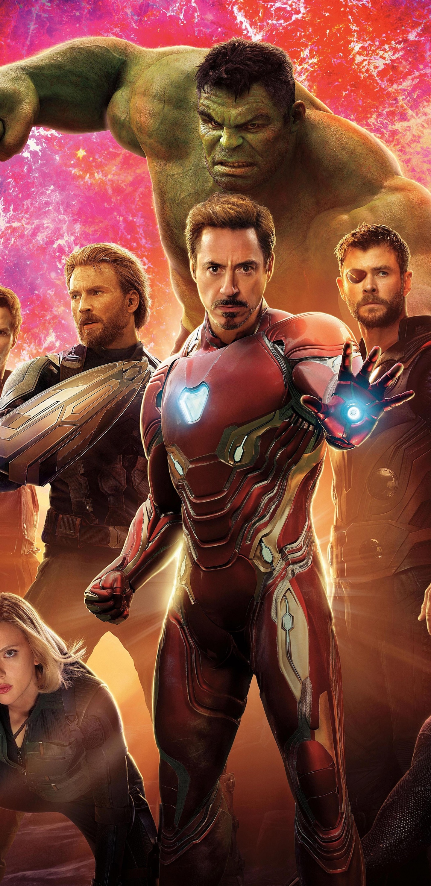 Обои арт, анимация, Капитан Америка, мифология, ТОР в разрешении 1440x2960