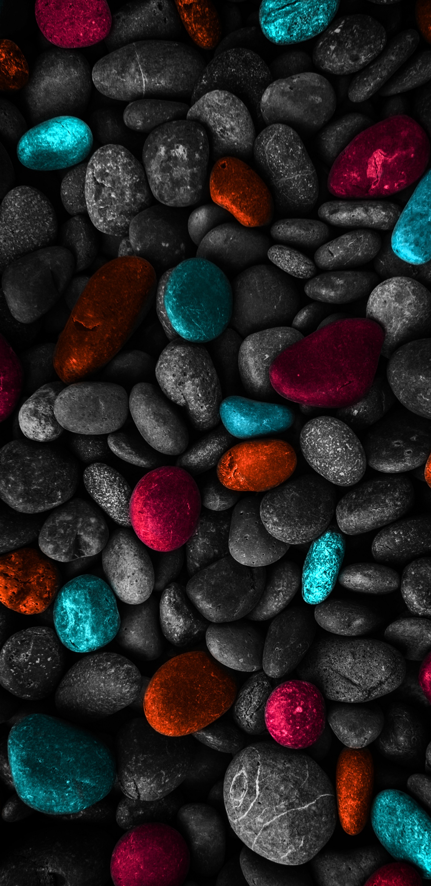 Обои красочность, свет, лазурный, черный, красный цвет в разрешении 1440x2960