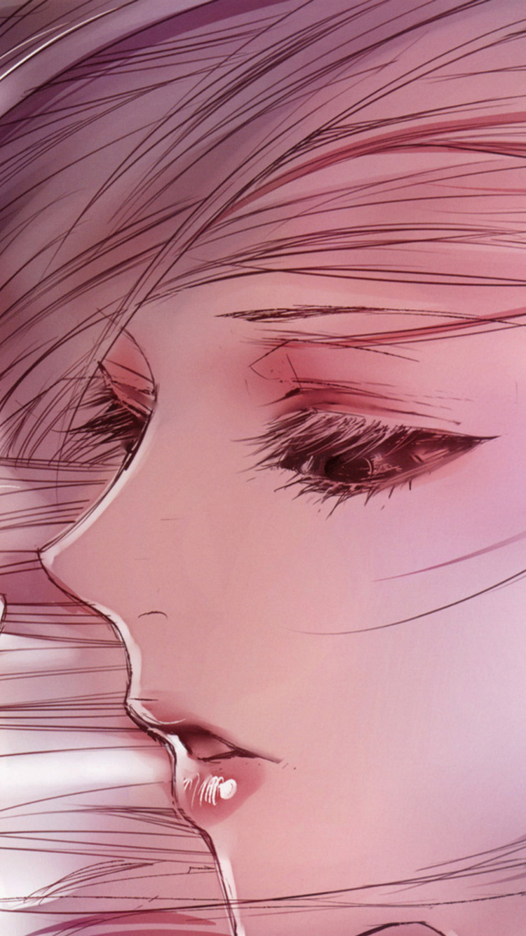 Обои лицо, волосы, нос, лоб, розовый в разрешении 750x1334