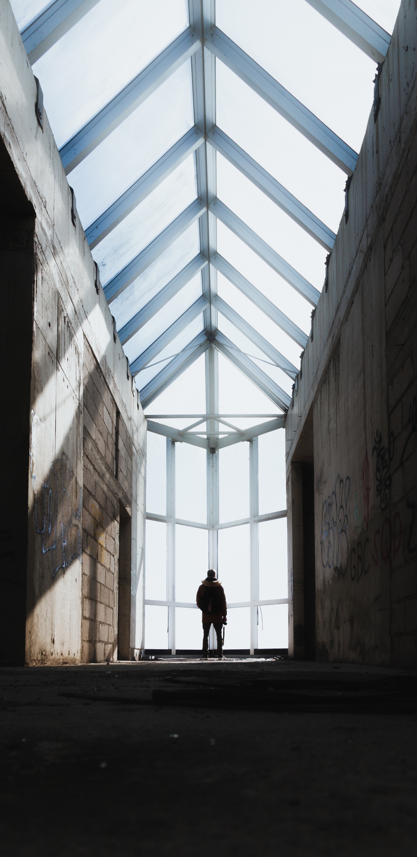 Обои дневное освещение, архитектура, свет, линия, симметрия в разрешении 1440x2960