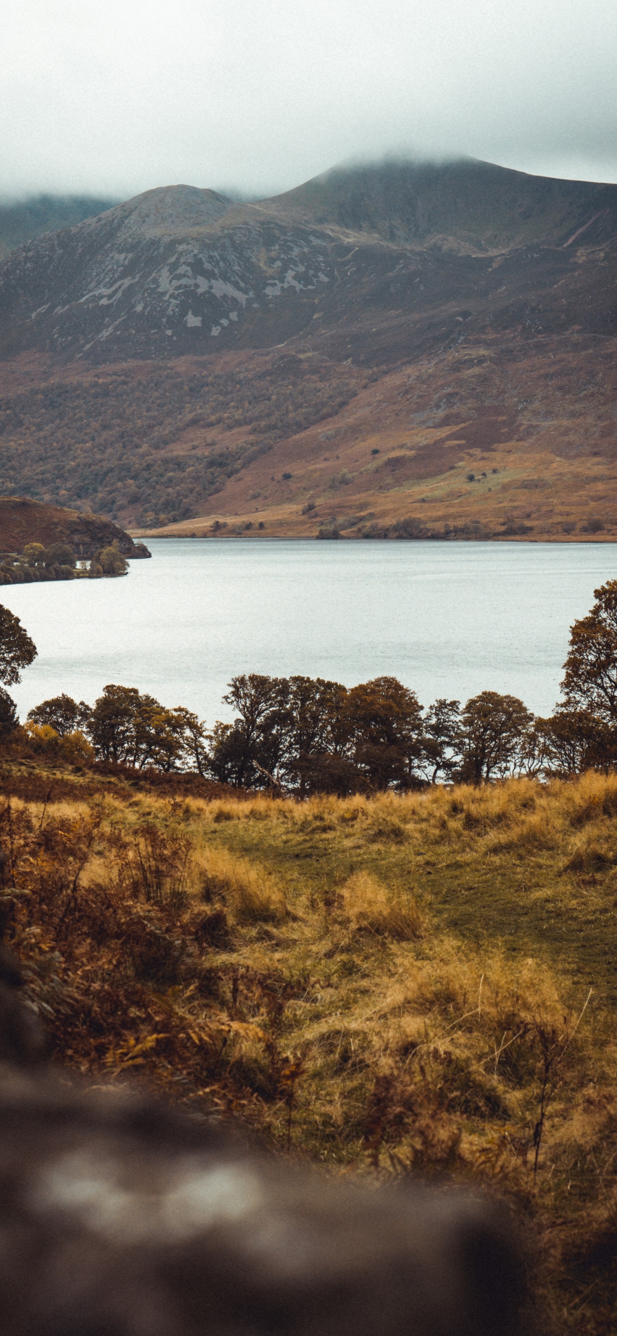 Обои нагорье, природа, озеро, холм, озерный край в разрешении 1242x2688