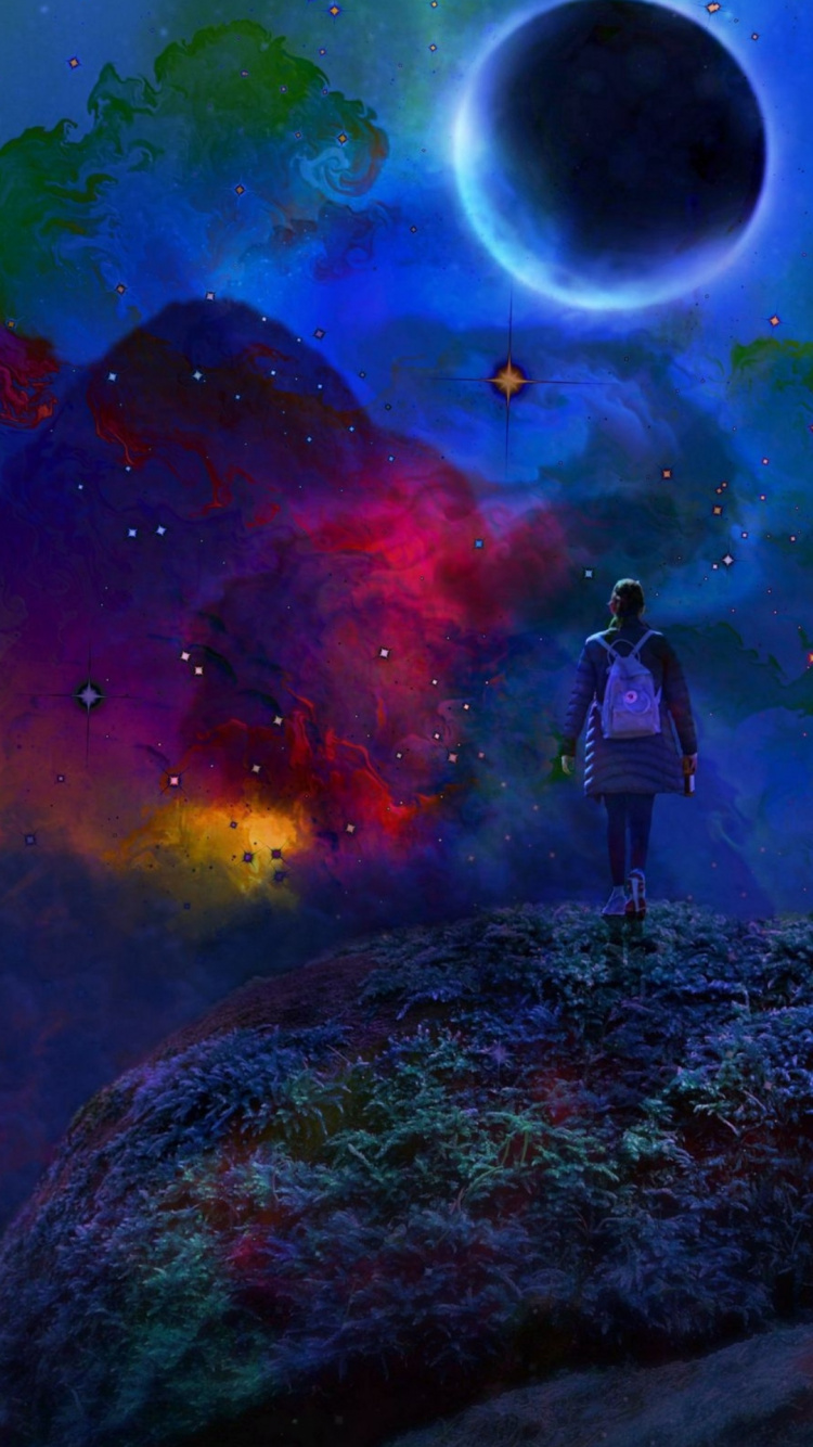 Обои природа, атмосфера, свет, окружающая среда, Люди в природе в разрешении 750x1334