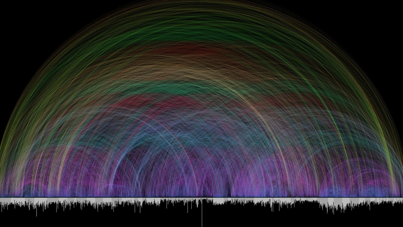 Обои космос, круг, фрактальное искусство, визуализация, пространство в разрешении 1366x768