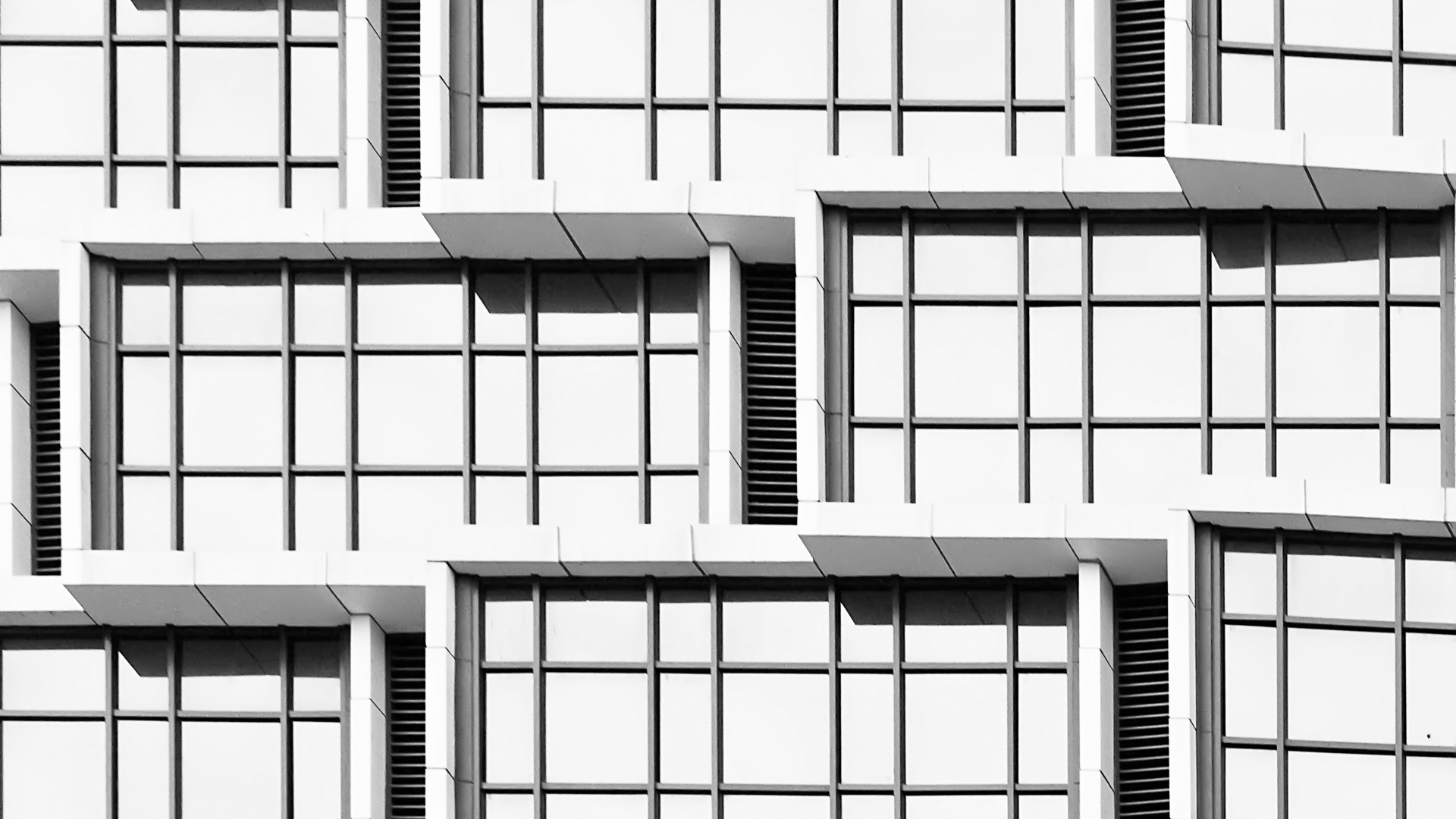 Обои архитектура, черный и белый, дизайн, линия, монохромный в разрешении 1920x1080