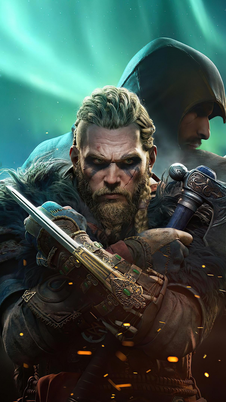 Обои ac valhalla, assassins creed valhalla, assassins creed, ubisoft, действие ролевой игры в разрешении 750x1334