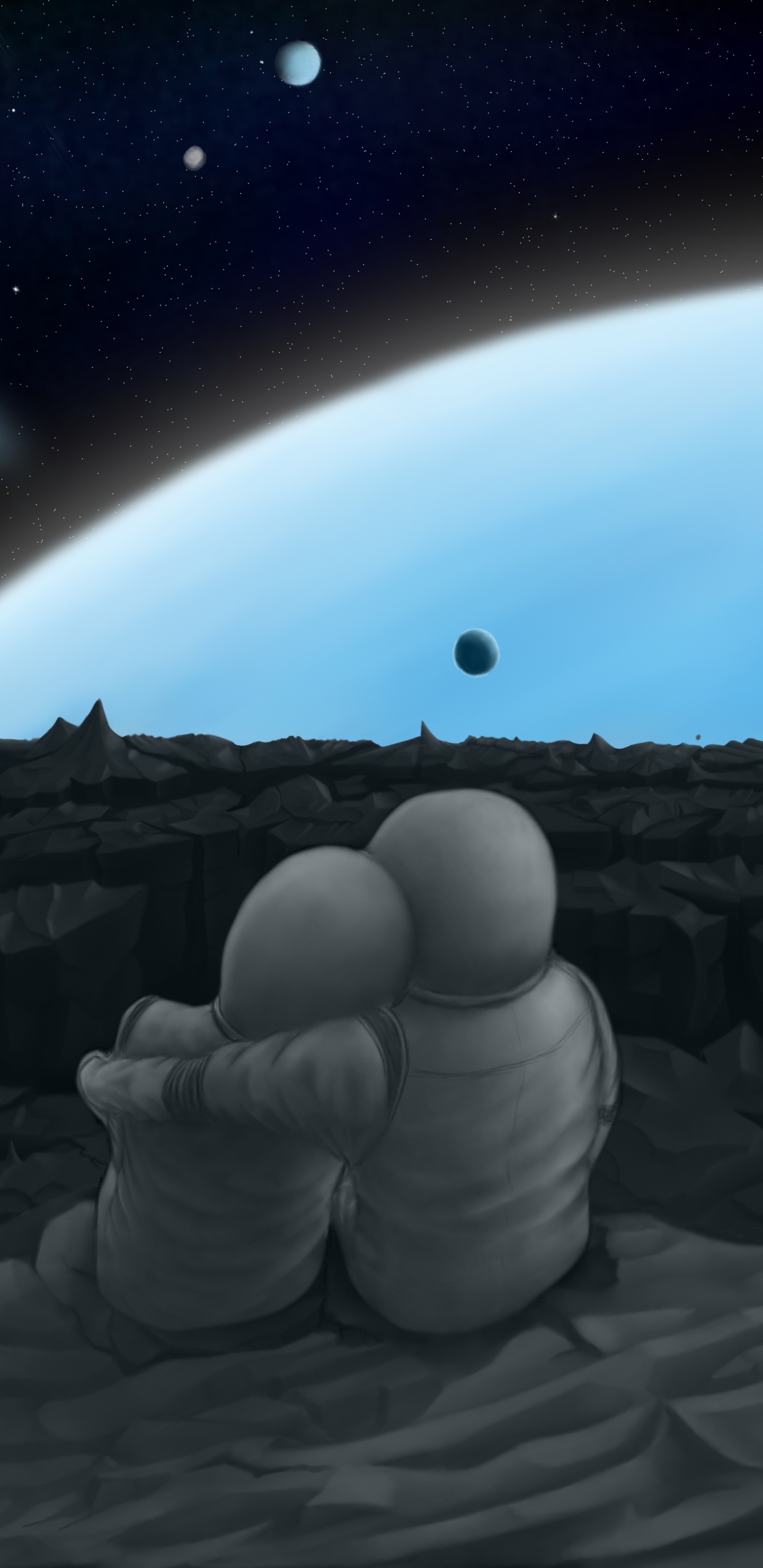 Обои атмосфера, астрономический объект, космос, космическое пространство, мир в разрешении 1440x2960