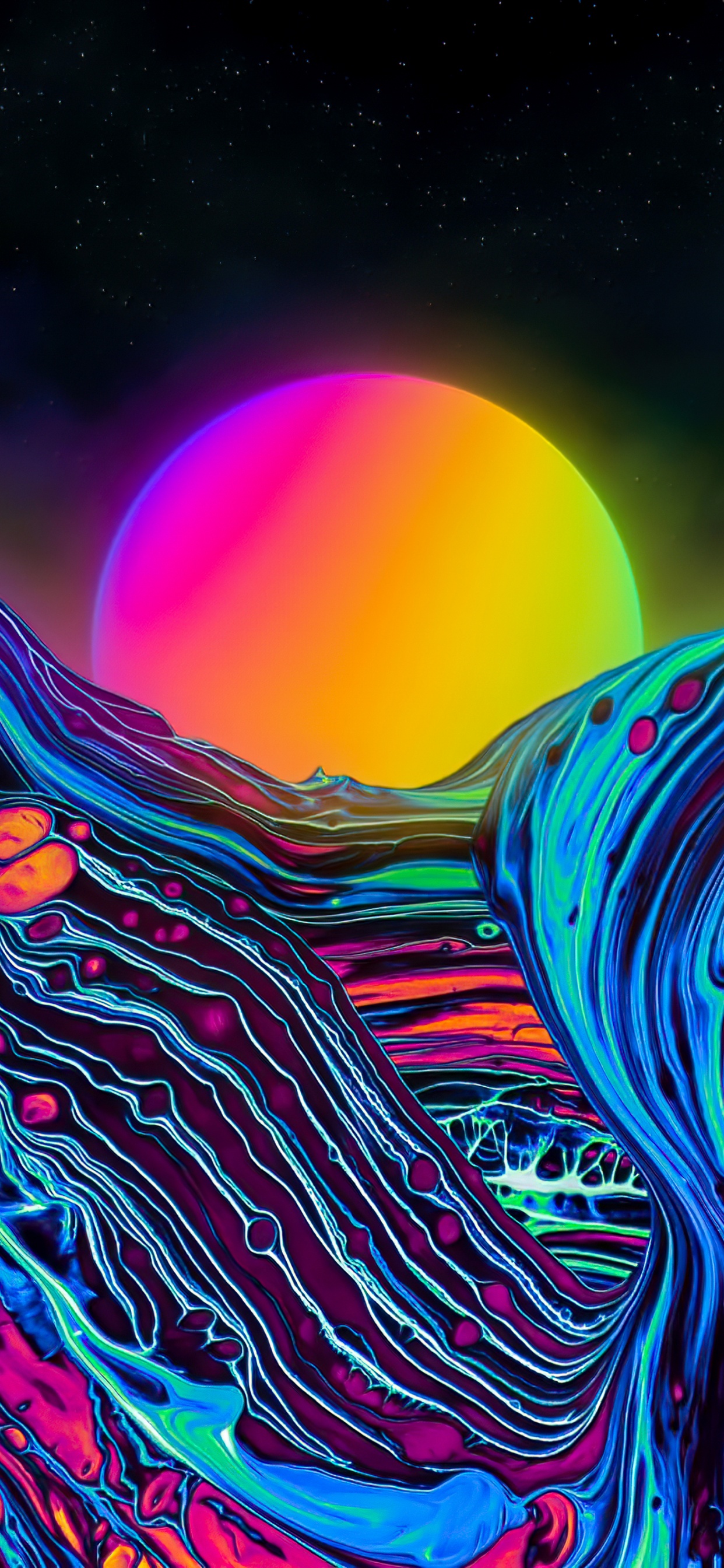 Обои фрактальное искусство, арт, абстрактное искусство, цифровое искусство, фрактал в разрешении 1242x2688