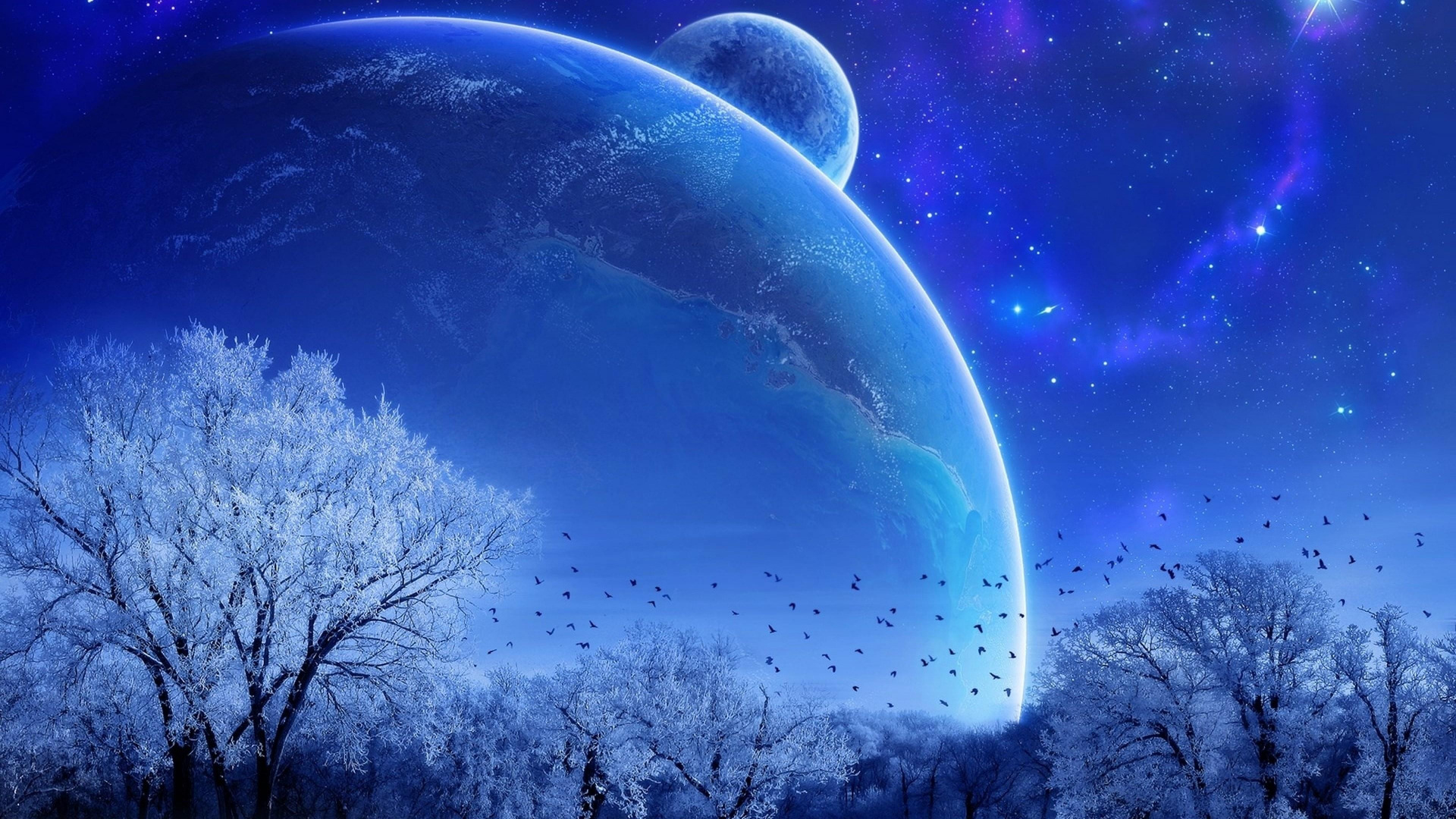 Обои природа, синий, атмосфера, космическое пространство, астрономический объект в разрешении 1920x1080