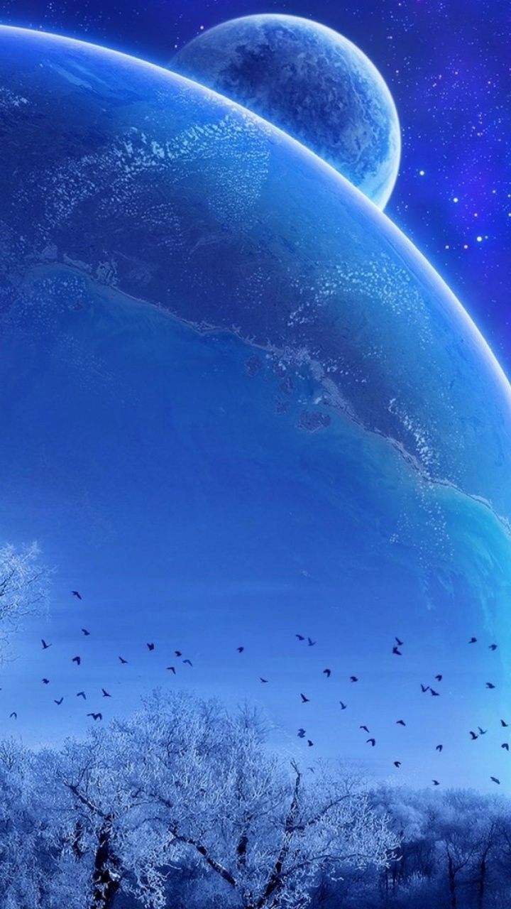 Обои природа, синий, атмосфера, космическое пространство, астрономический объект в разрешении 720x1280